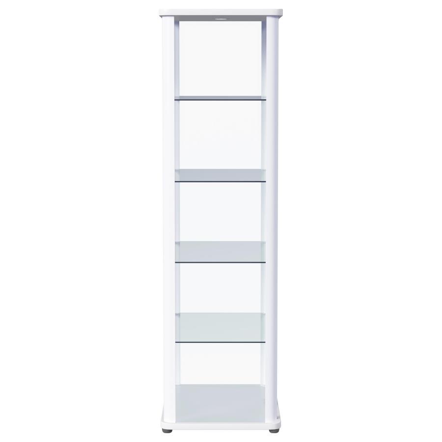 Aero - 5-Shelf Display Curio Cabinet With Led Lighting