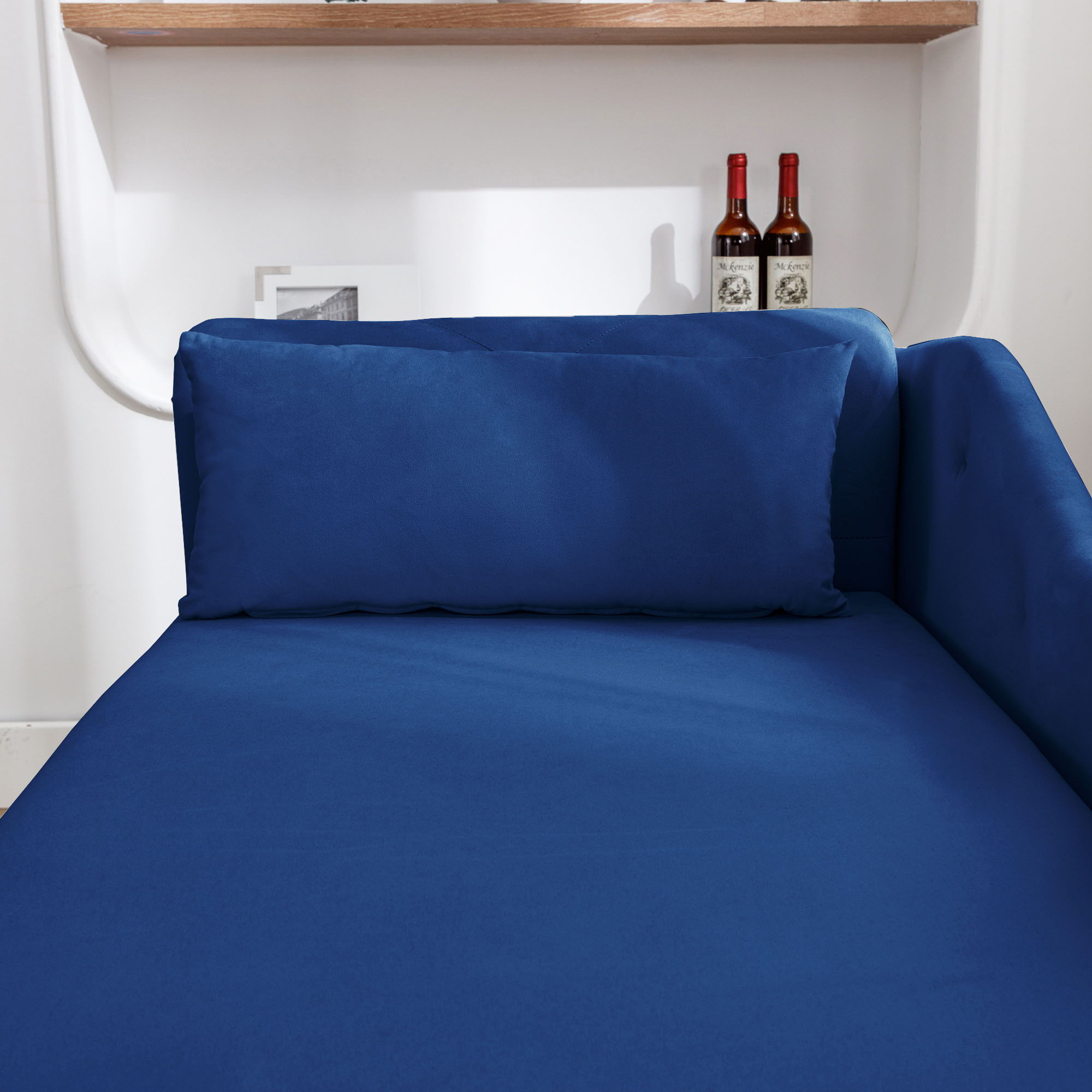 Chaise Lounge Indoor, Lounge Chair For Bedroom With Storage & Pillow, Modern Upholstered Rolled Arm Chase Lounge For Sleeping With Nailhead Trim For Living Room Bedroom Office