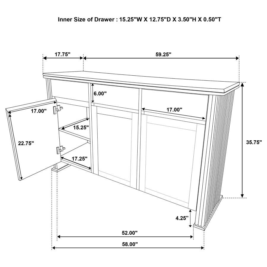 Adina - 2-Door Sideboard Server - Distressed Light Brown