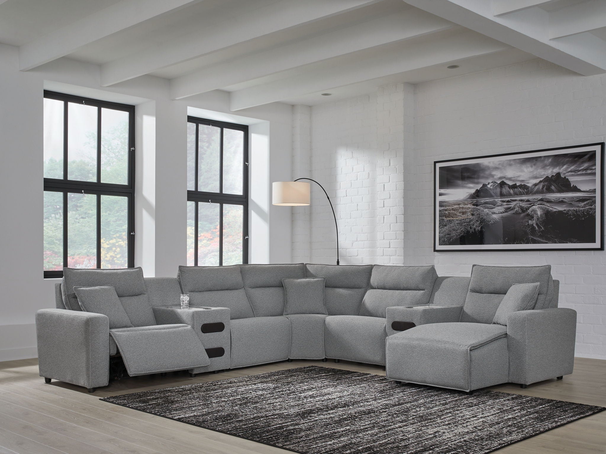 ModMax II - Salt And Pepper - Reclining Sectional