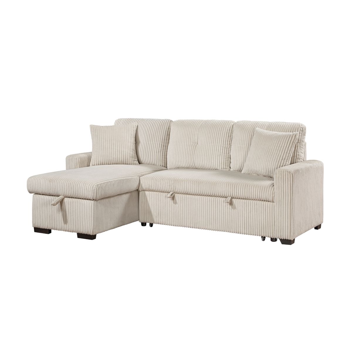 Rhett - 3 Piece Reversible Sectional With Pull-Out Bed And Hidden Storage