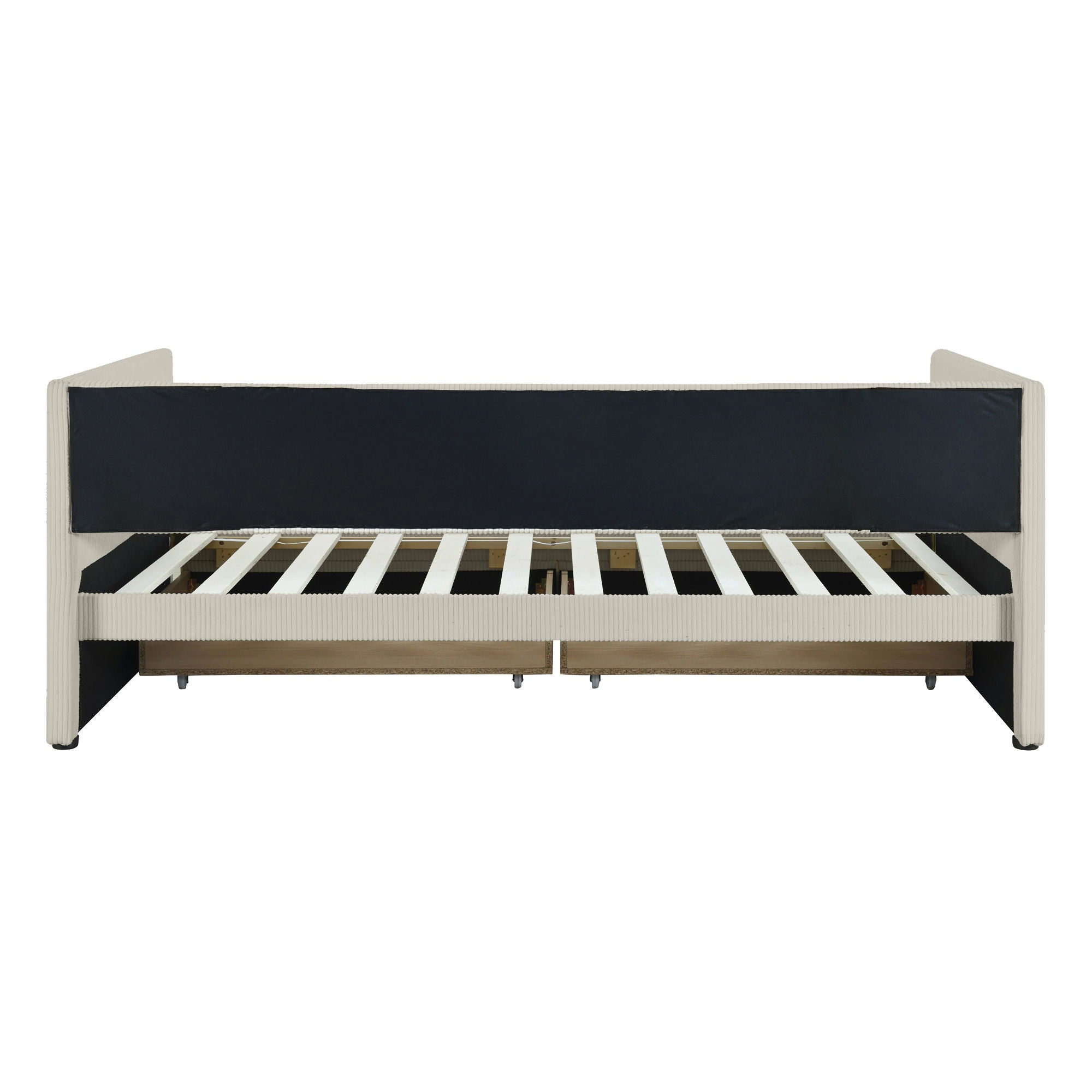 Daybed With Two Drawers And Wood Slat