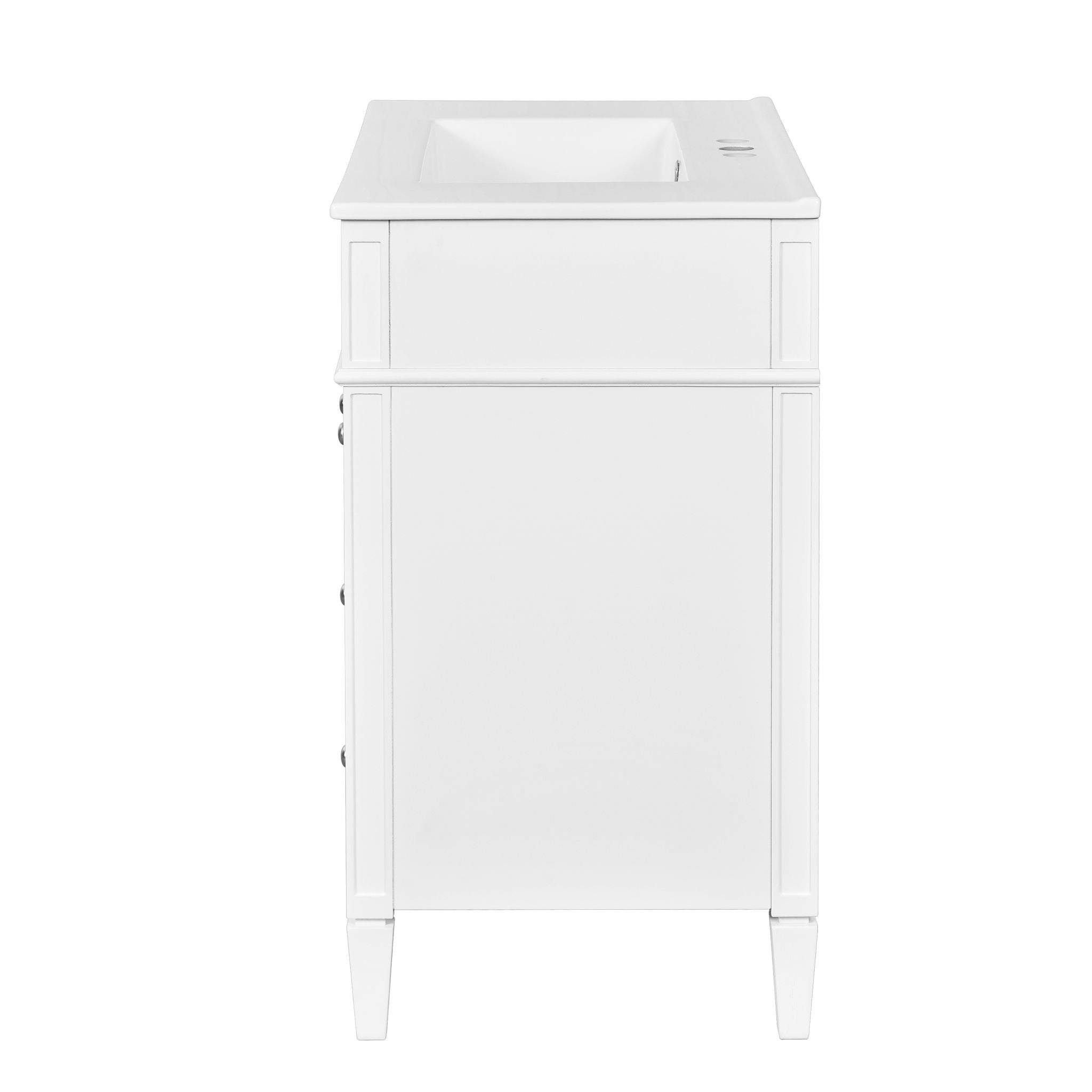 Bathroom Vanity With Top Sink, 2 Drawers & Tip Out Drawer