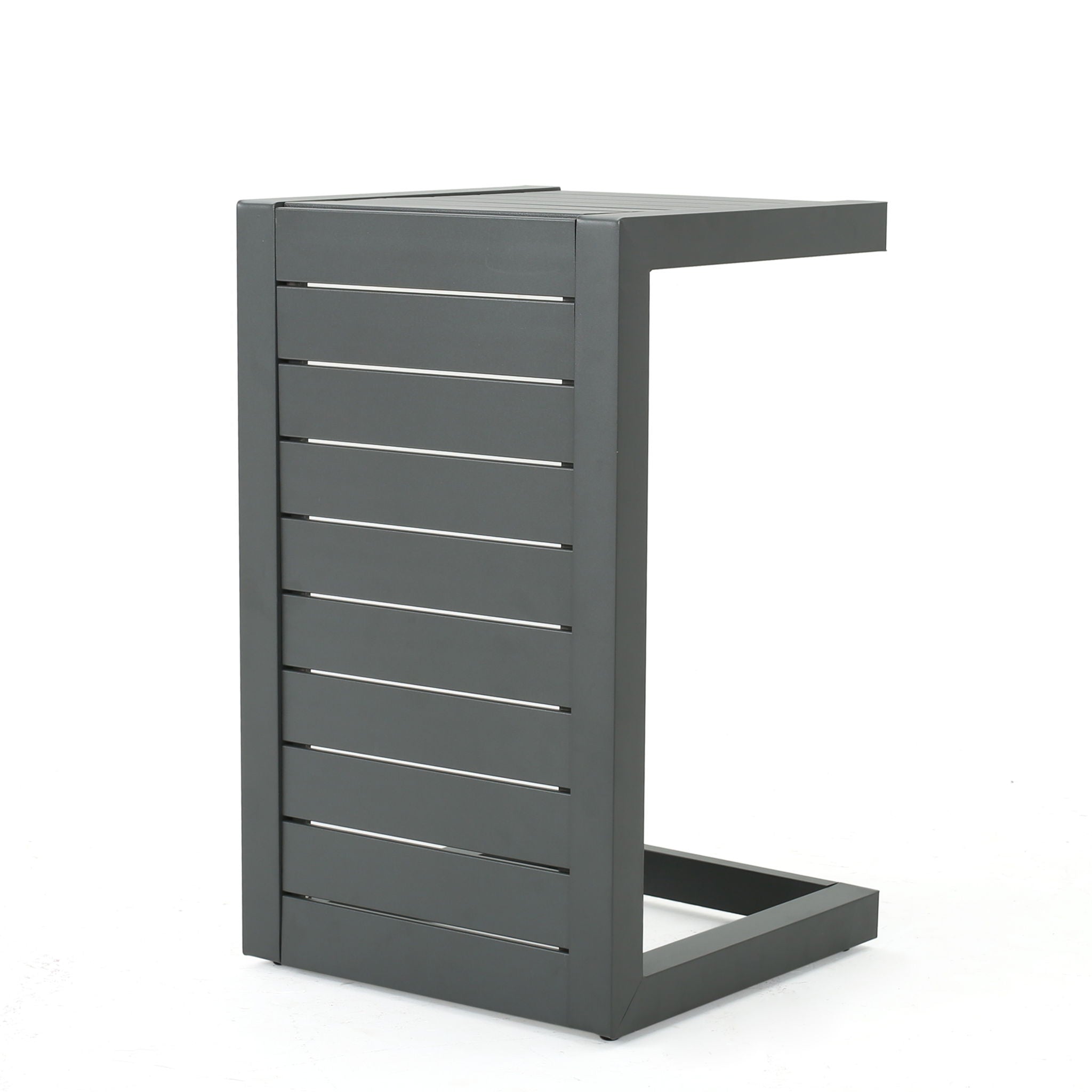 Aluminum Outdoor C - Shaped Side Table For Patio