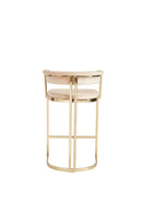 Modrest - Munith Modern Beige Velvet & Gold Counter Stool