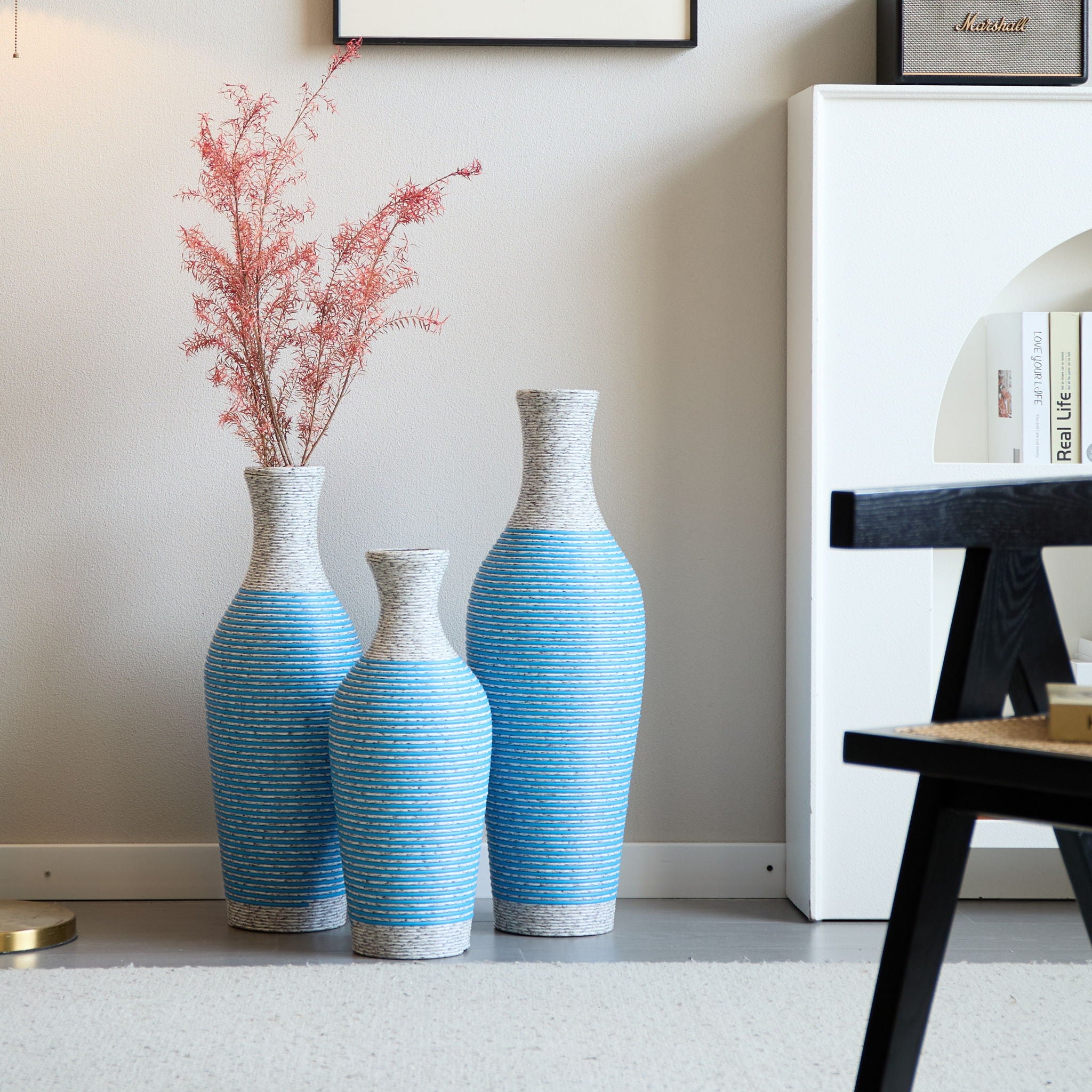 Classic And Neat Floor Vase, High Independent Flower Stand (Set of 3)