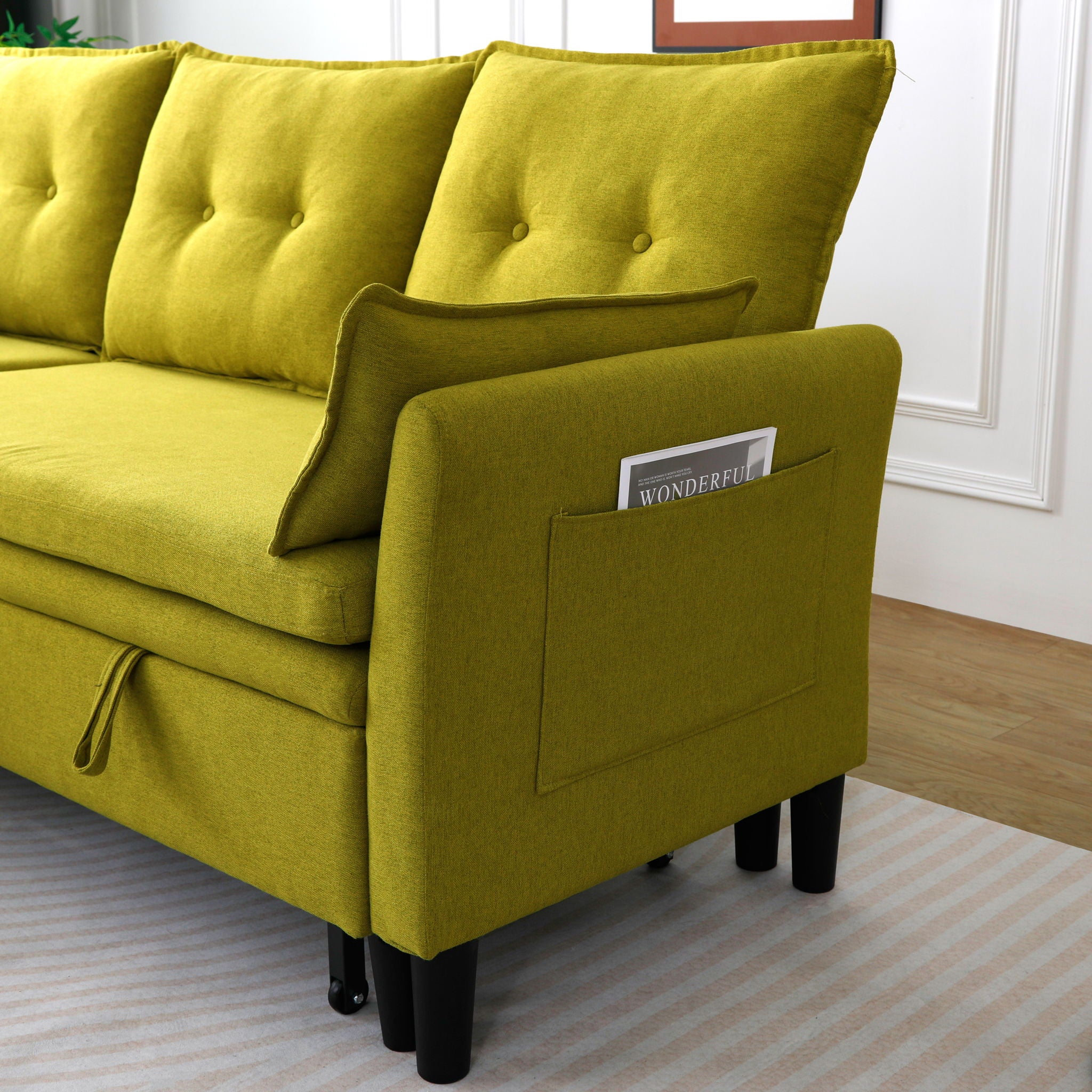 L-Shaped Reversible Chaise Sectional Sofa With Storage