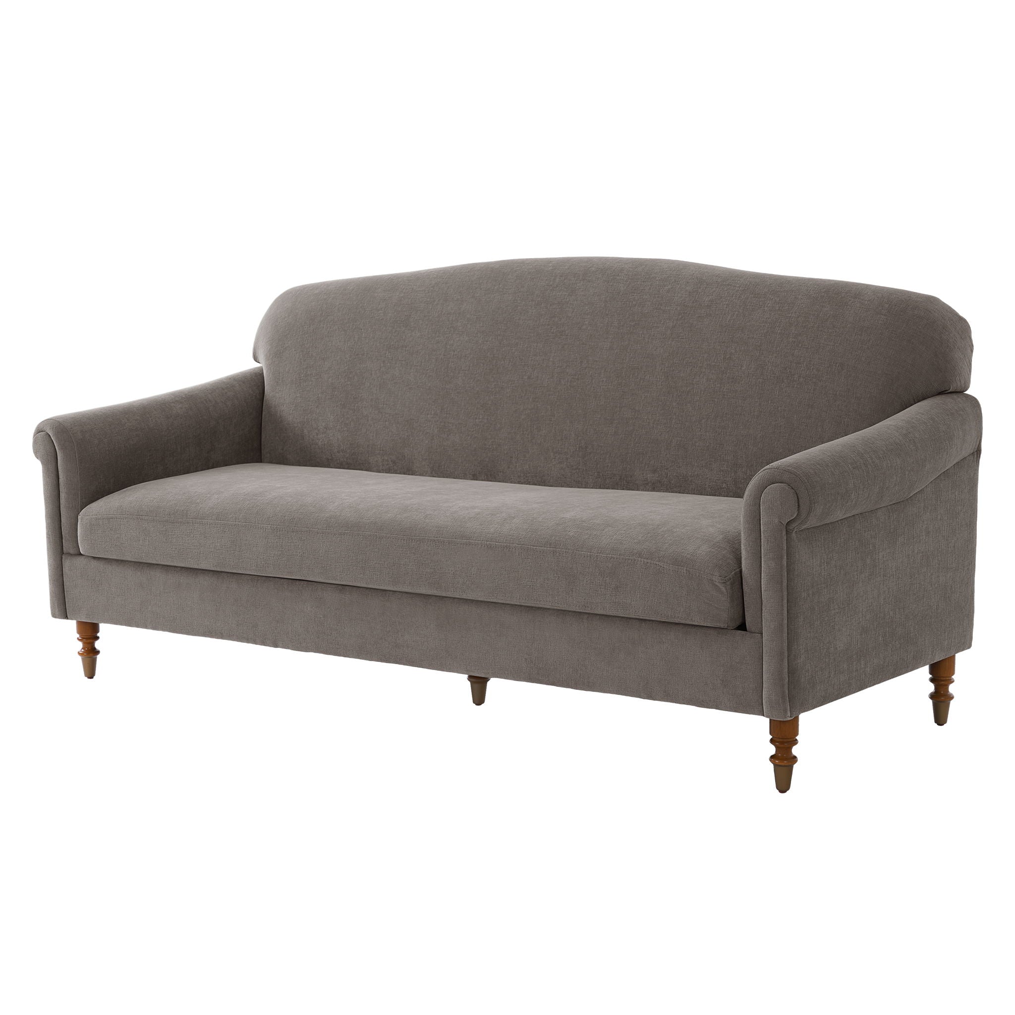 Loveseat Sofa With Rolled Arm For Living Room - Brown