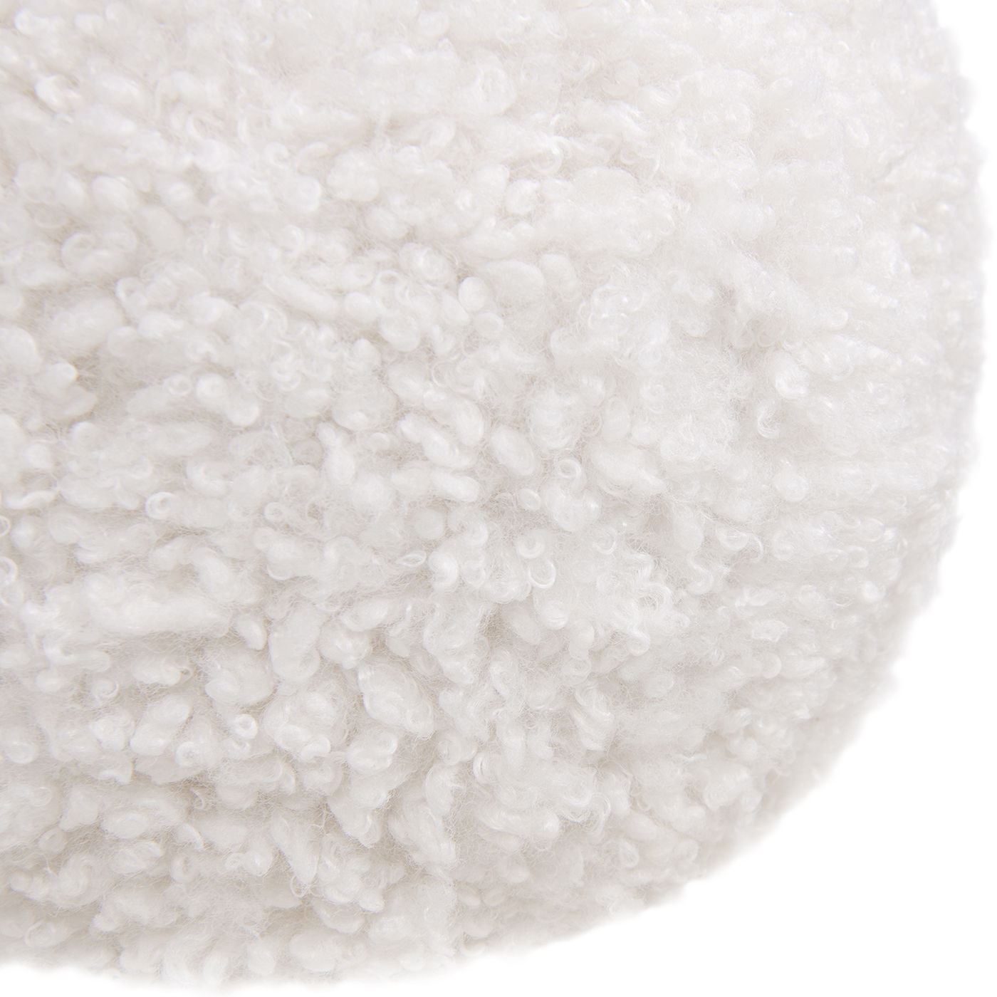 Ayla - Round Sphere Accent Ball Throw Pillow - Curly White