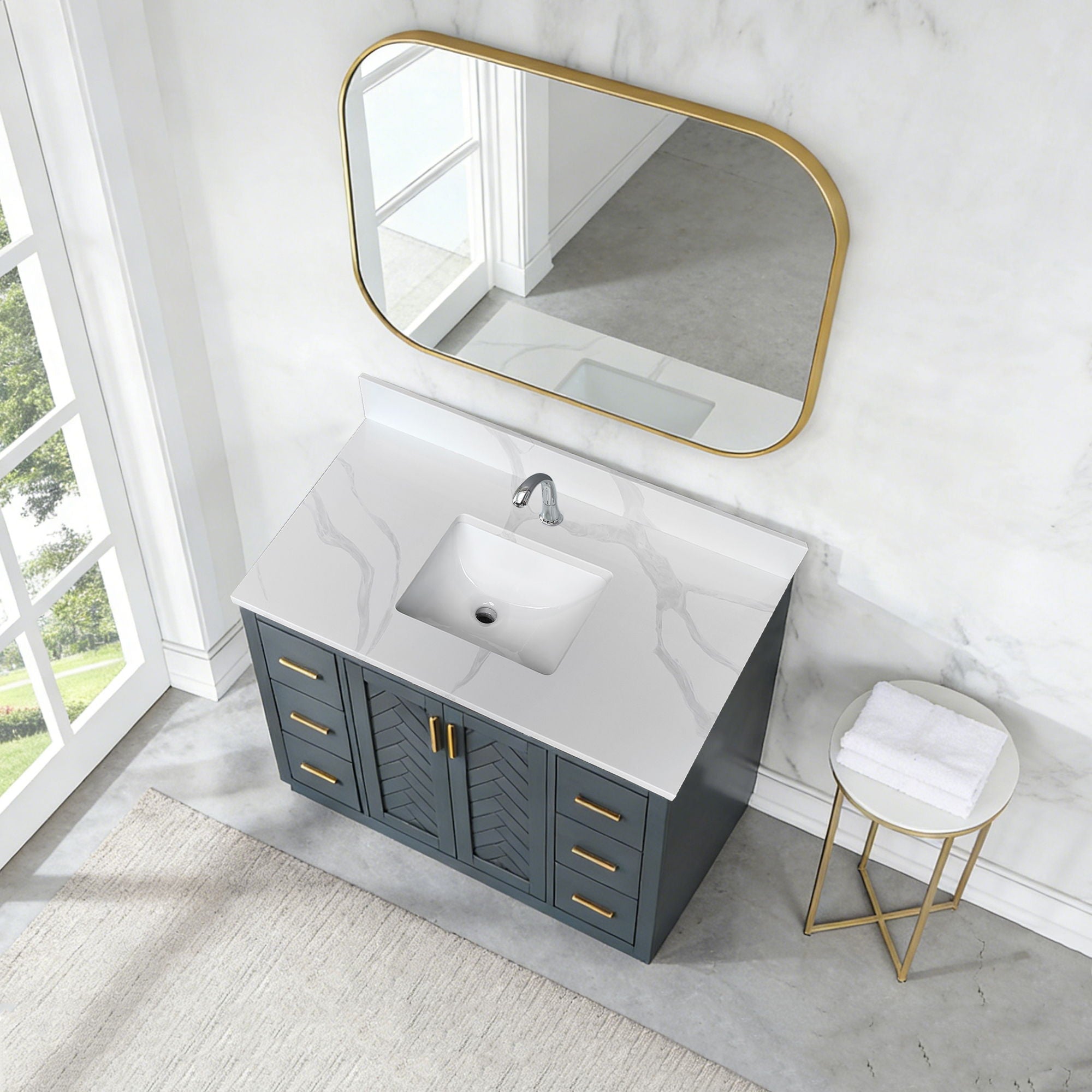Bathroom Vanity Top With Undermount Single Bowl Sink