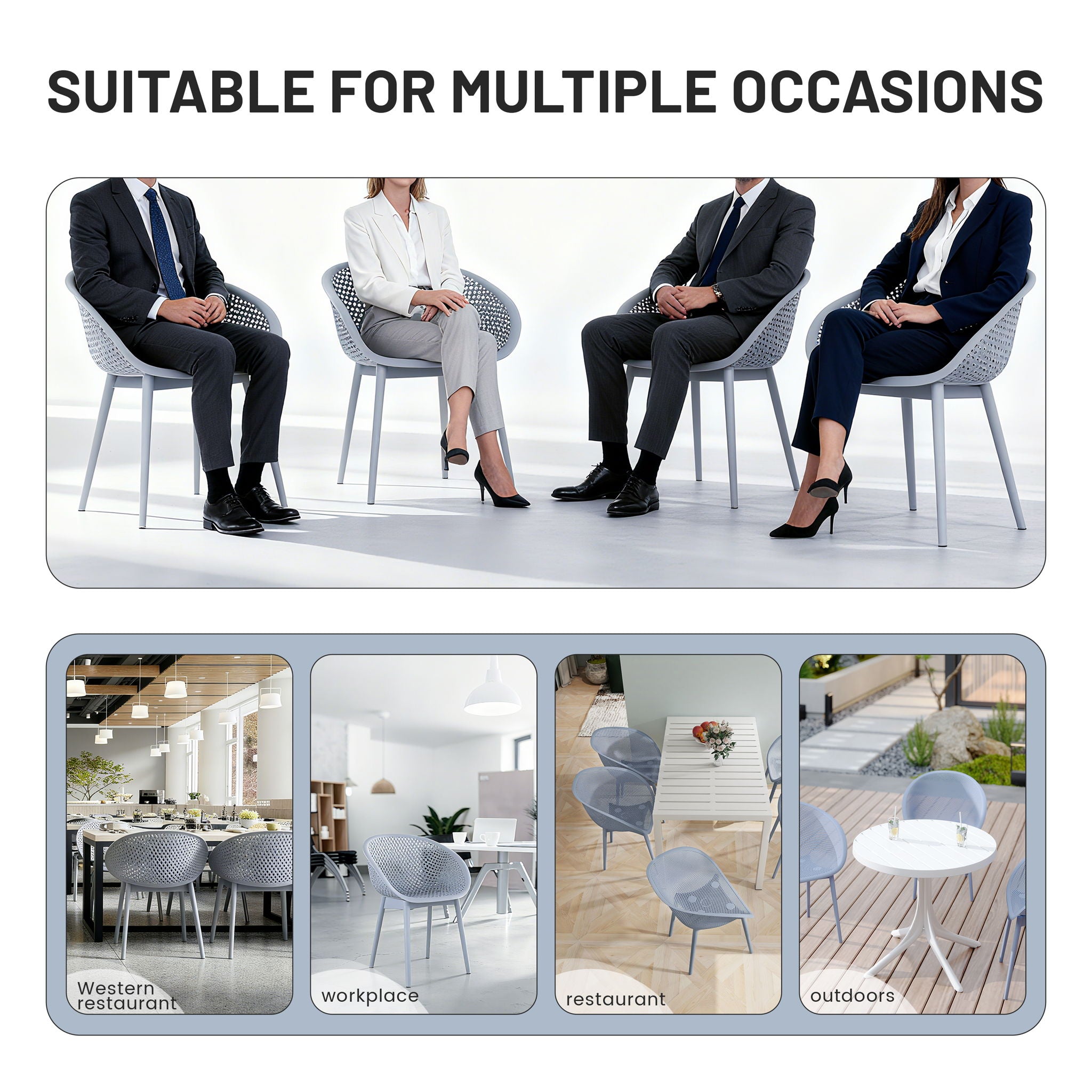 2 Piece Durable Single Chair With Hollow Out Design