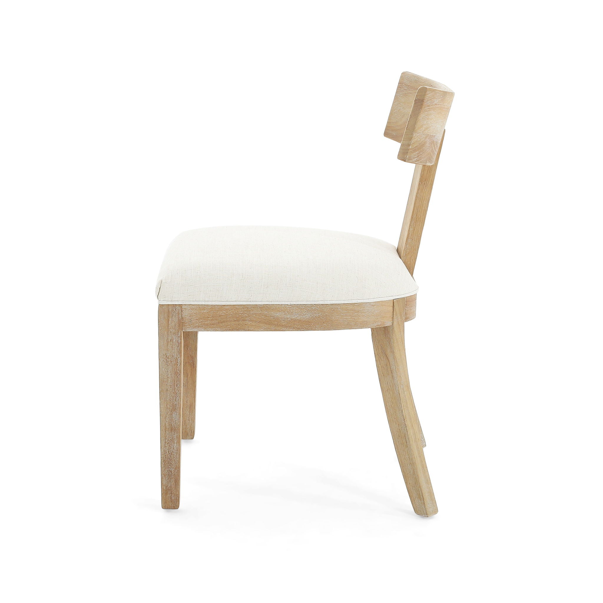 Contemporary Fabric Upholstered Side Dining Chairs Set With Curved Back