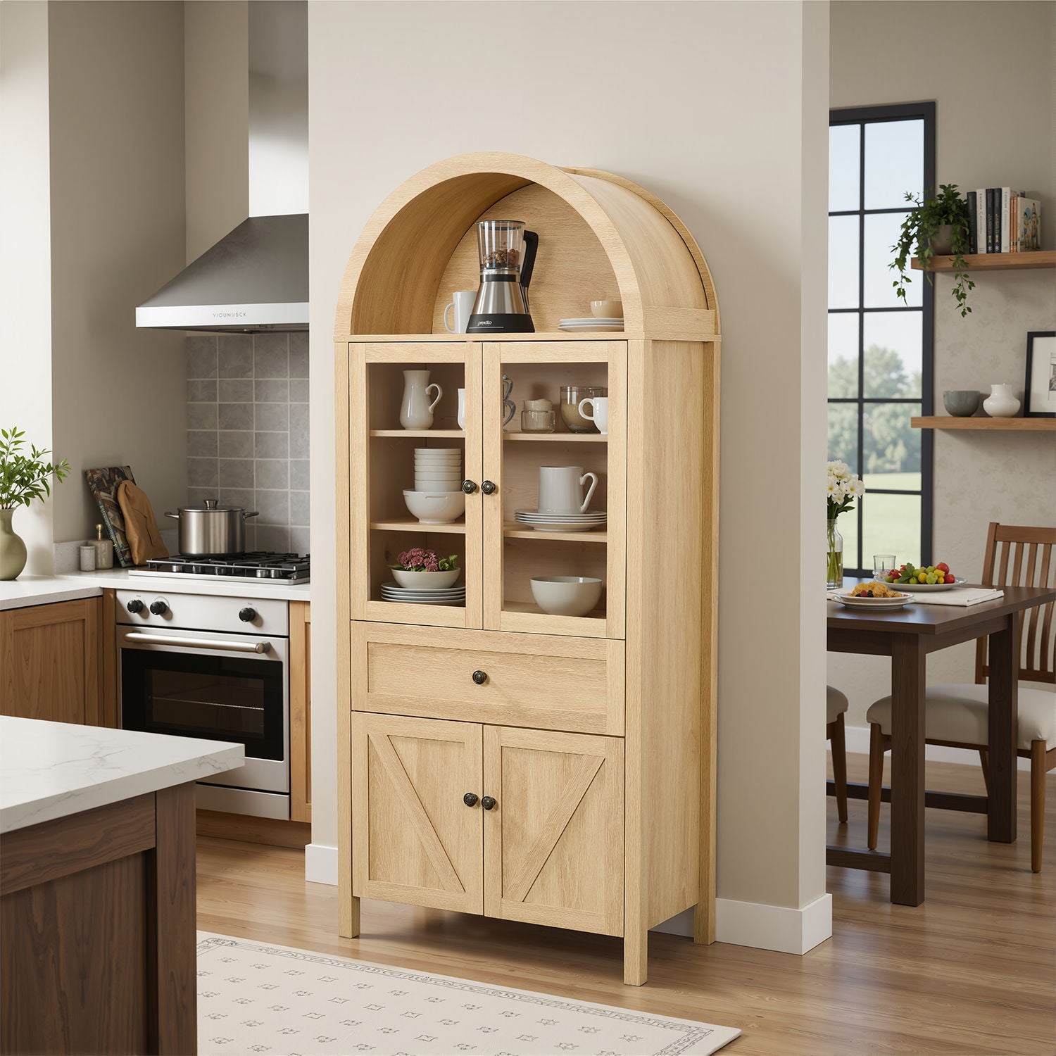 Retro Dome Cabinet With Large Storage Space