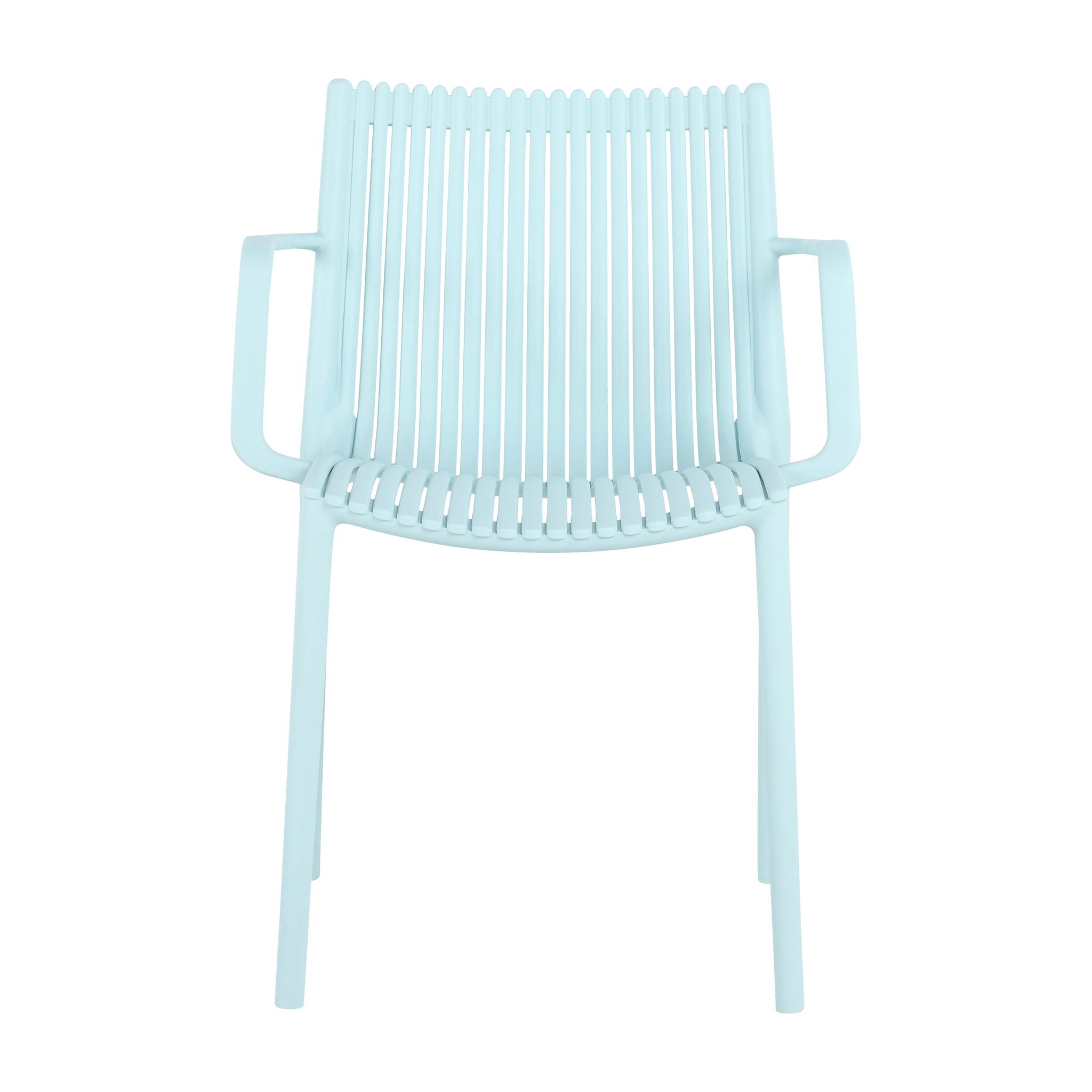 4 Piece Stackable Single Chairs With Vertical Stripe Design For All Weather