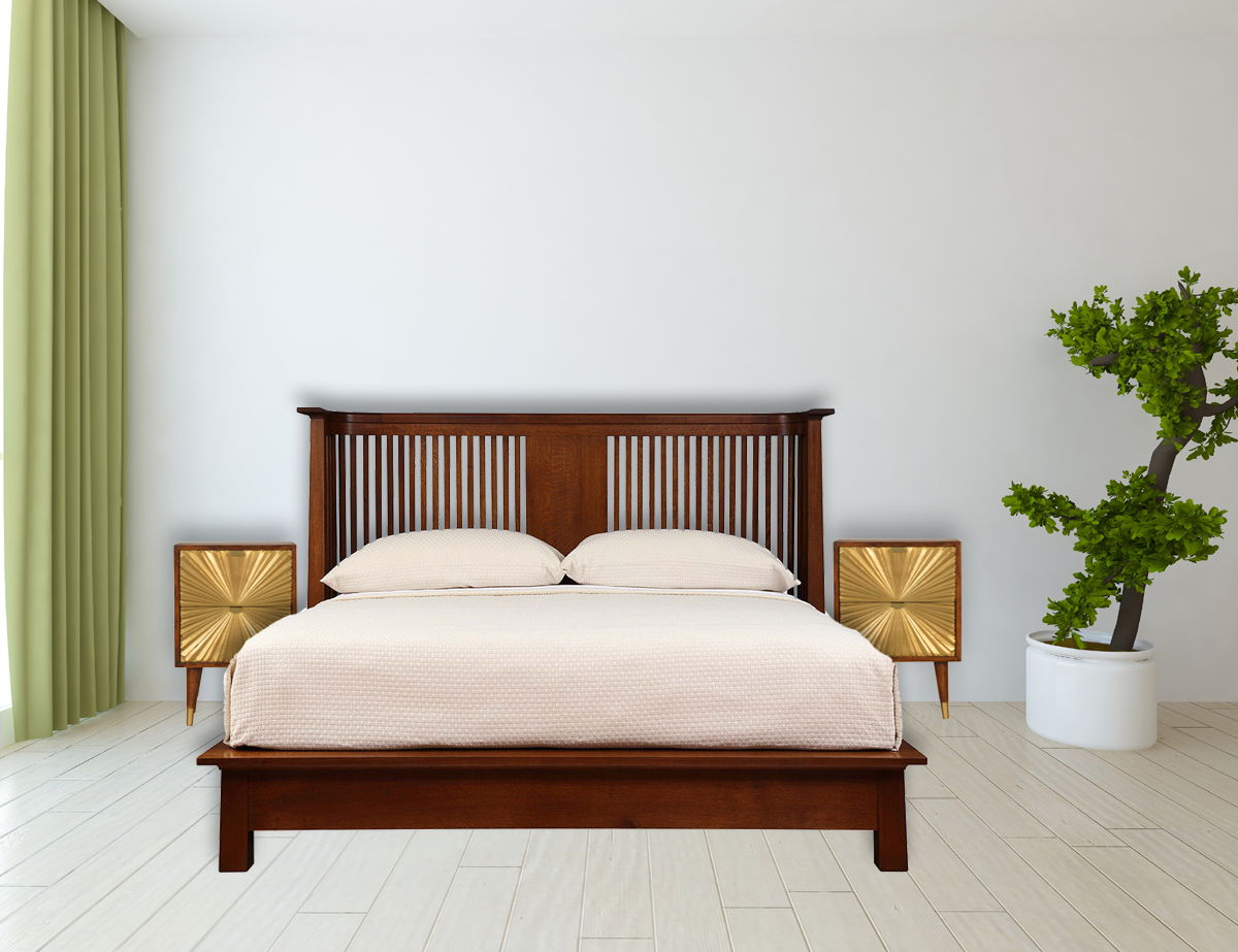 Manila - Nightstand - Brown / Gold