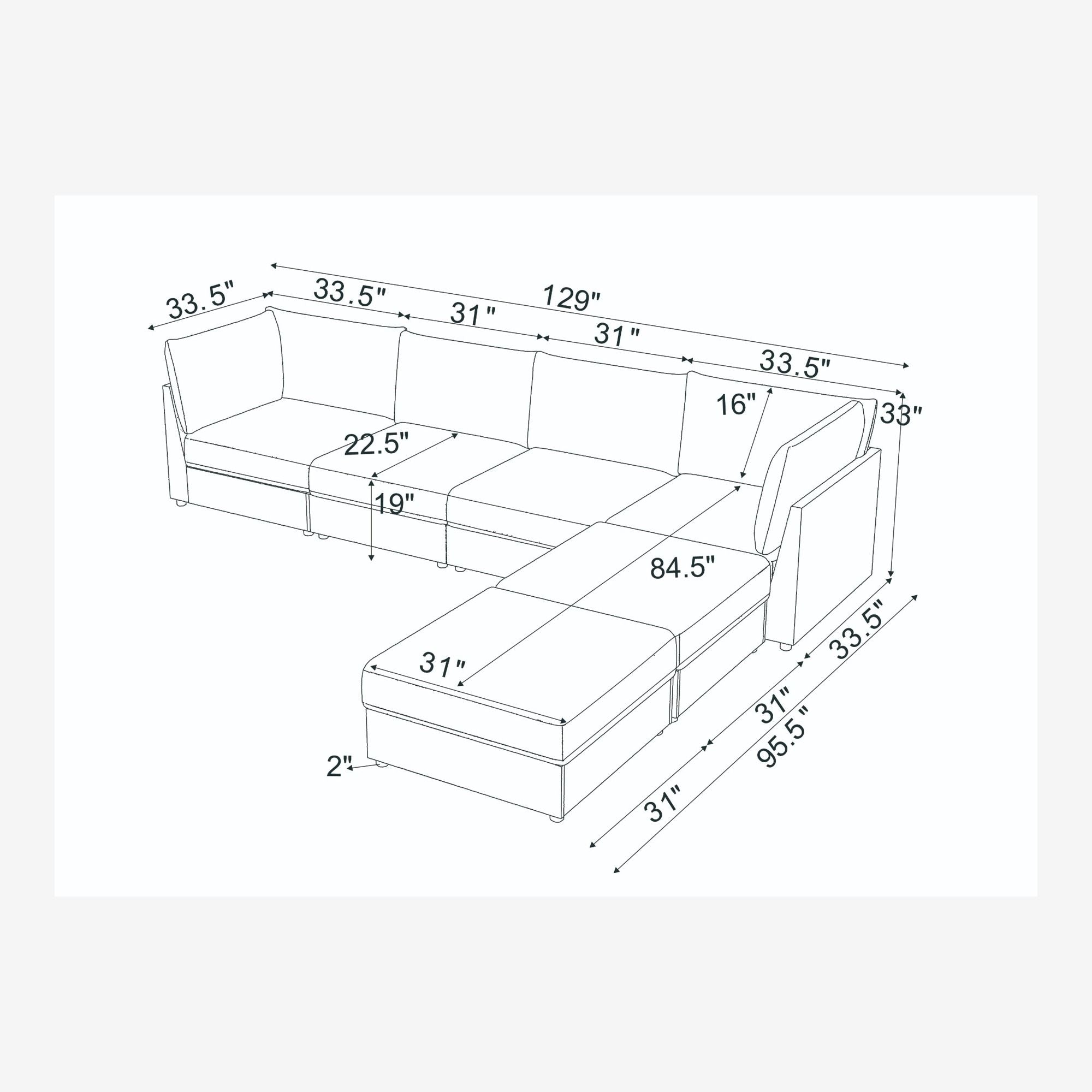 Modern Reversible Modular Sectional