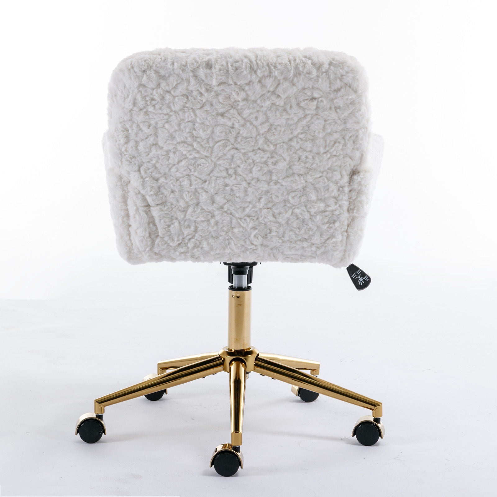 Office Chair, Artificial Rabbit Hair Home Office Chair With Metal Base, Adjustable Desk Chair Swivel Office Chair, Vanity Chair