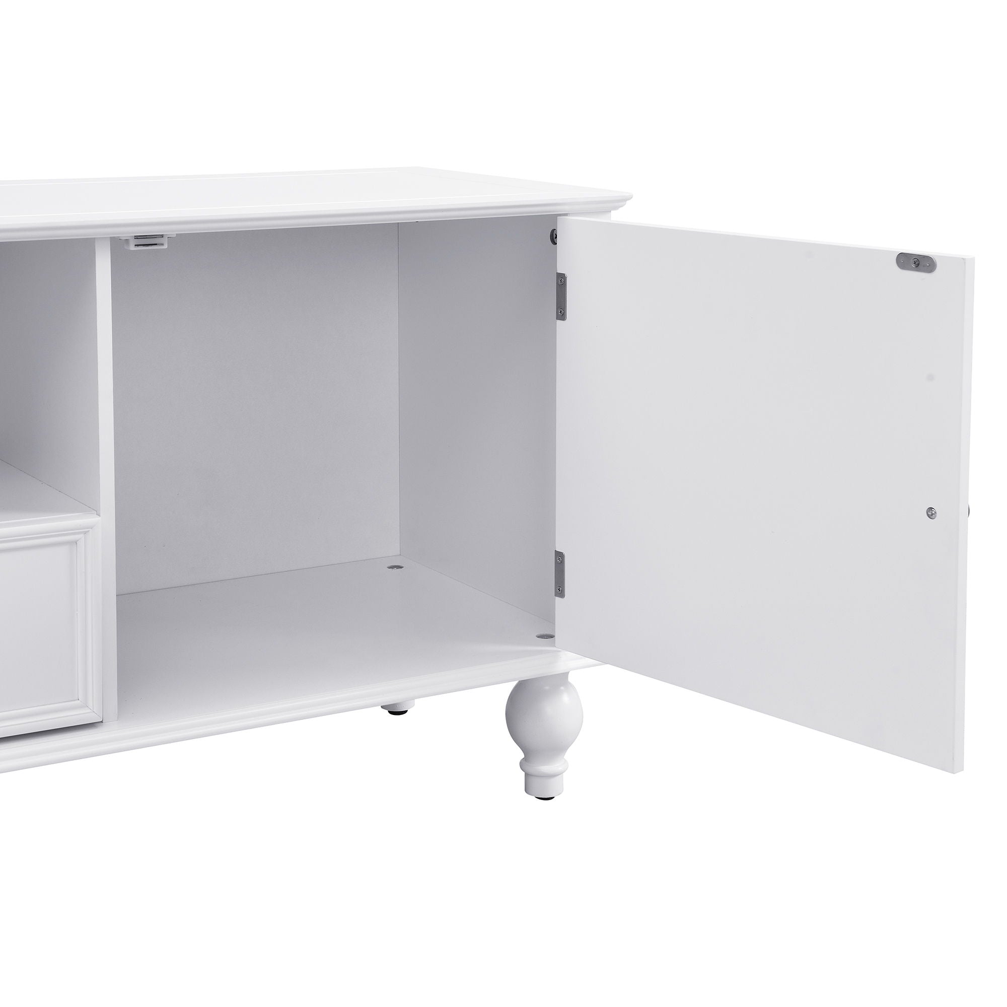 TV Stand For TVs Up To 80", Entertainment Center With Open Compartment