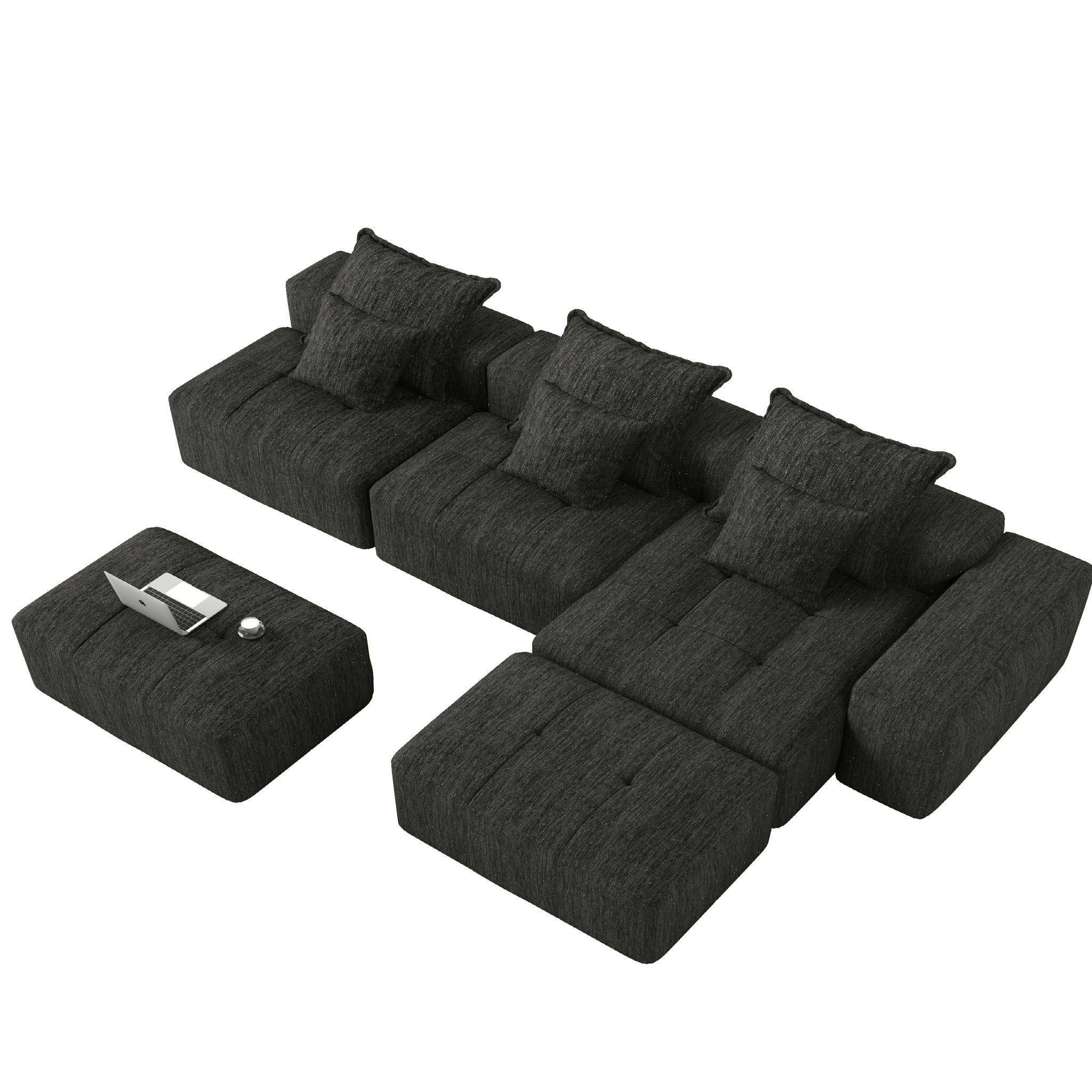 Modern Oversized Diy Combination, Modular Sectional Sofa With Pillows