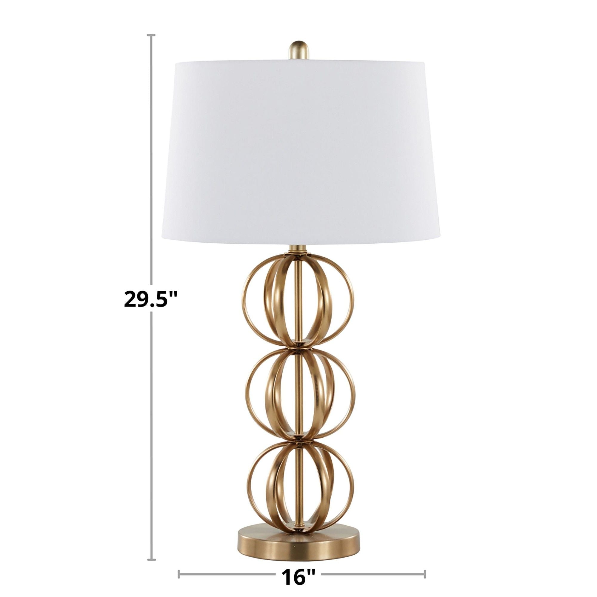 Linx - Contemporary Table Lamp (Set of 2) - Gold / White