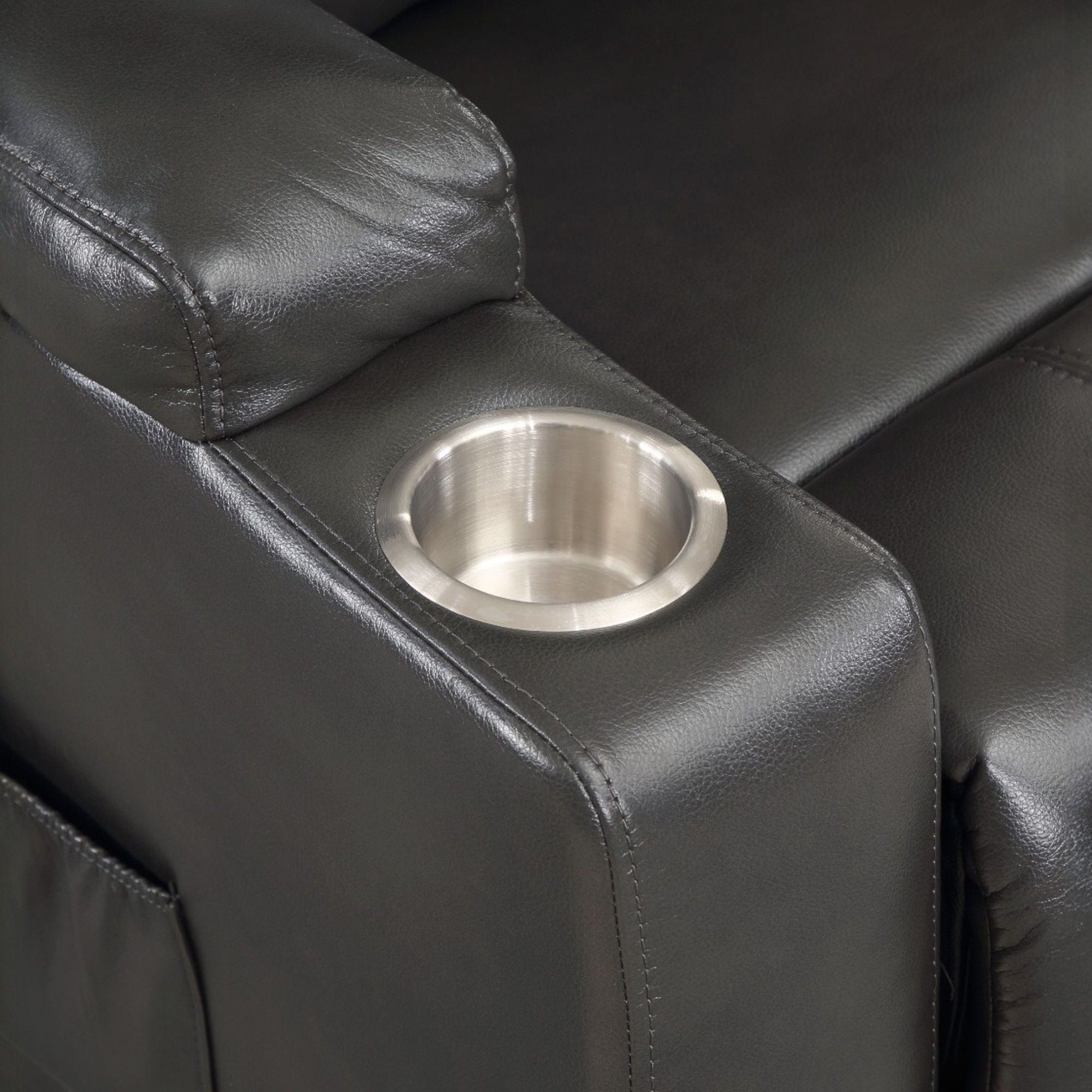 Recliner With Power Lift & Massage - Gunmetal