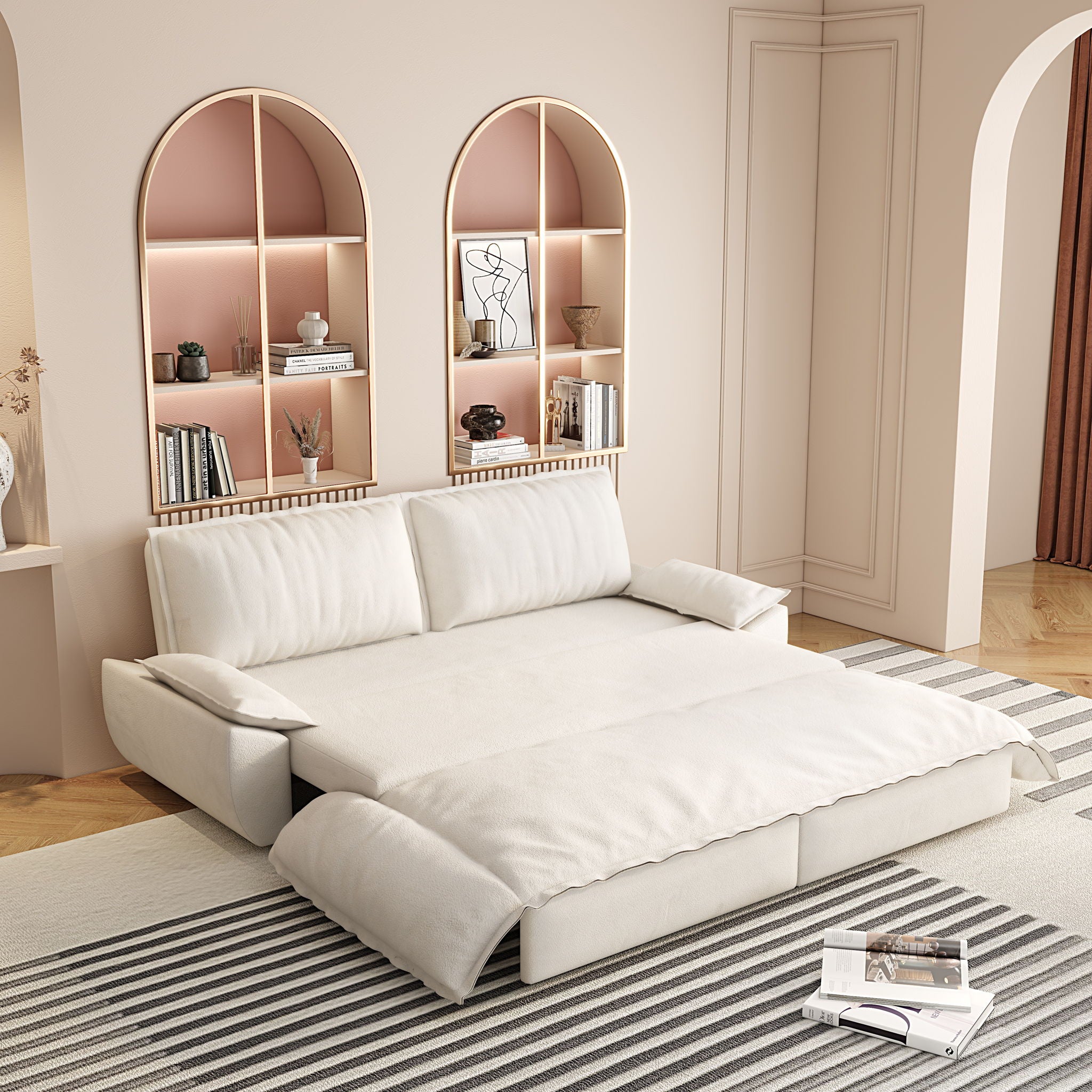 Queen Pull Out Bed, 3 In 1 Convertible Sleeper Sofa