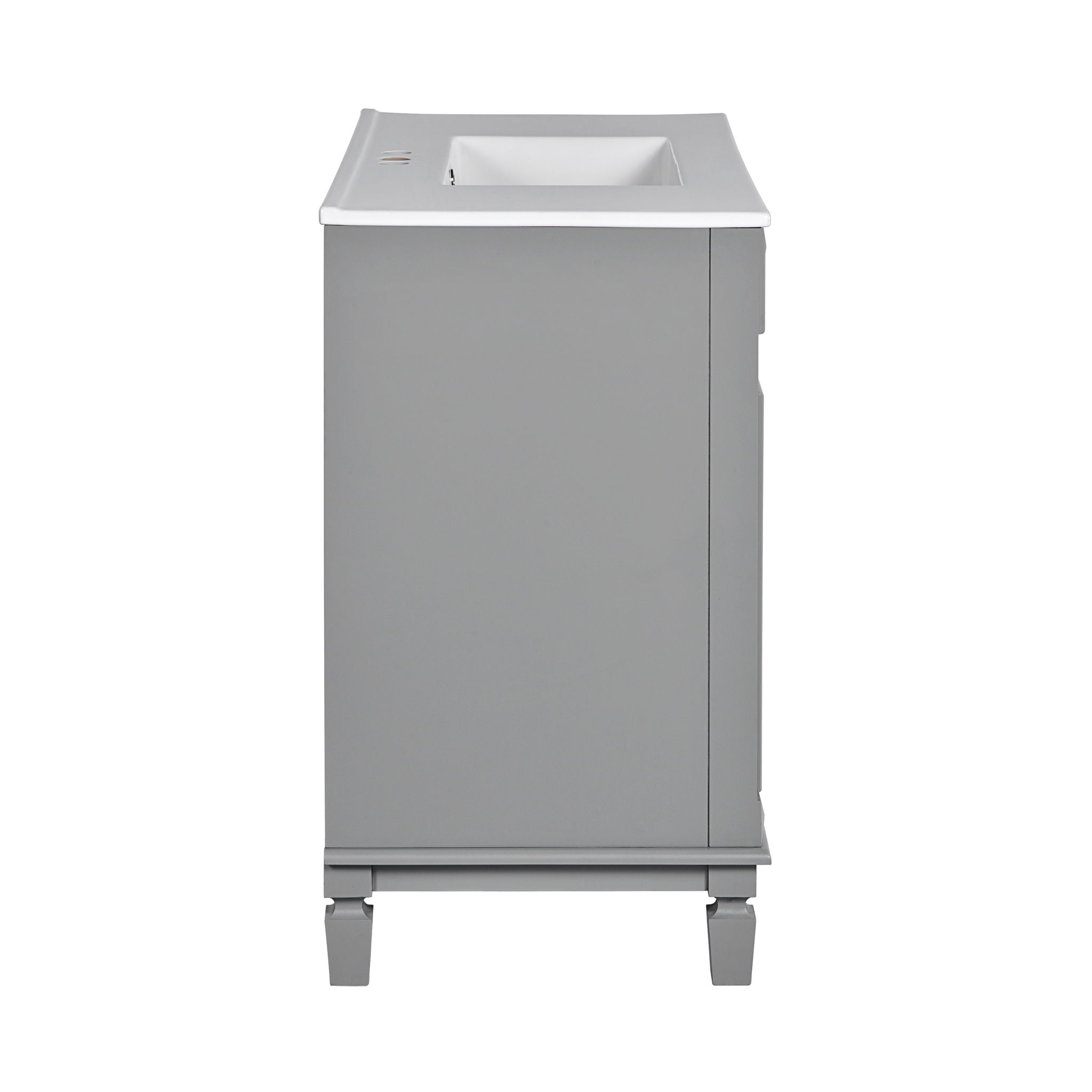 Bathroom Vanity With Top Sink, Mirror Cabinet, 2 Soft Closing Doors & 2 Drawers