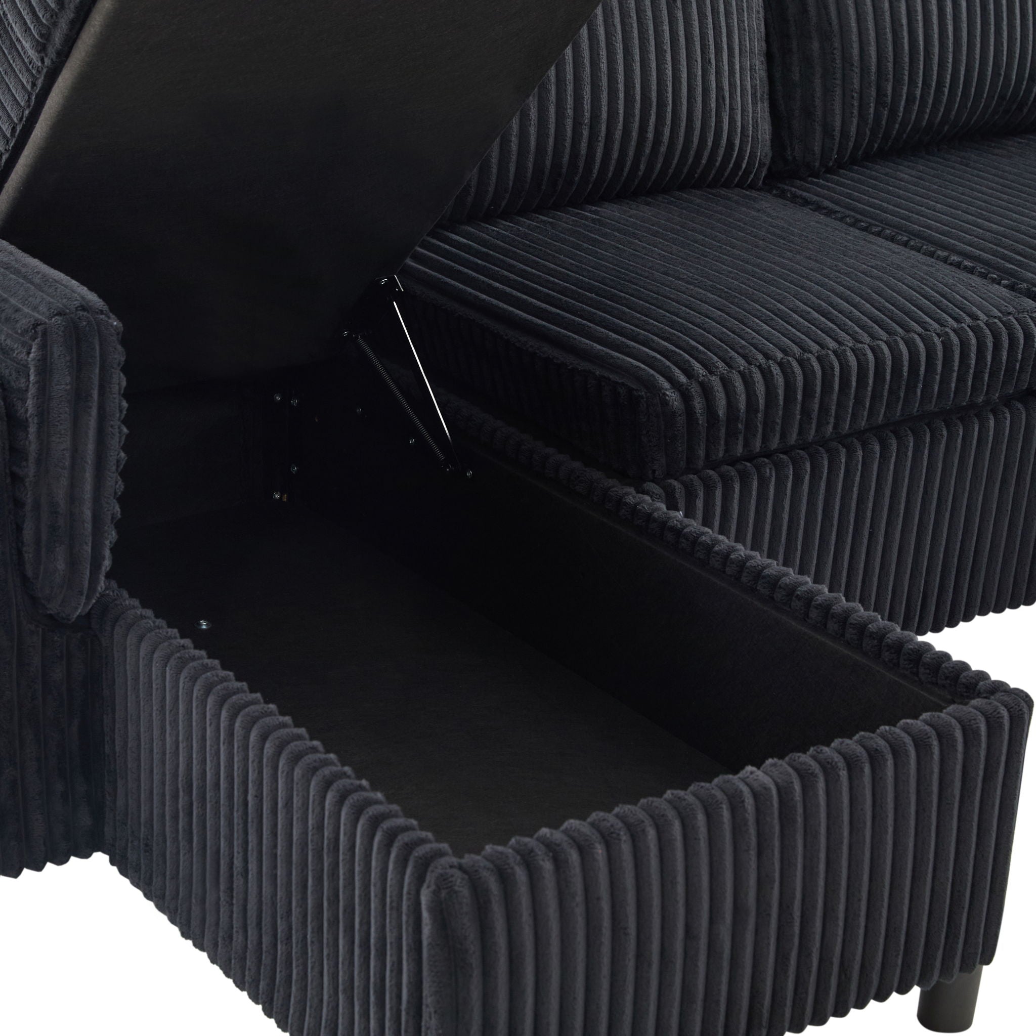 Convertible U-Shaped Sectional Sofa Bed With USB Ports And Storage