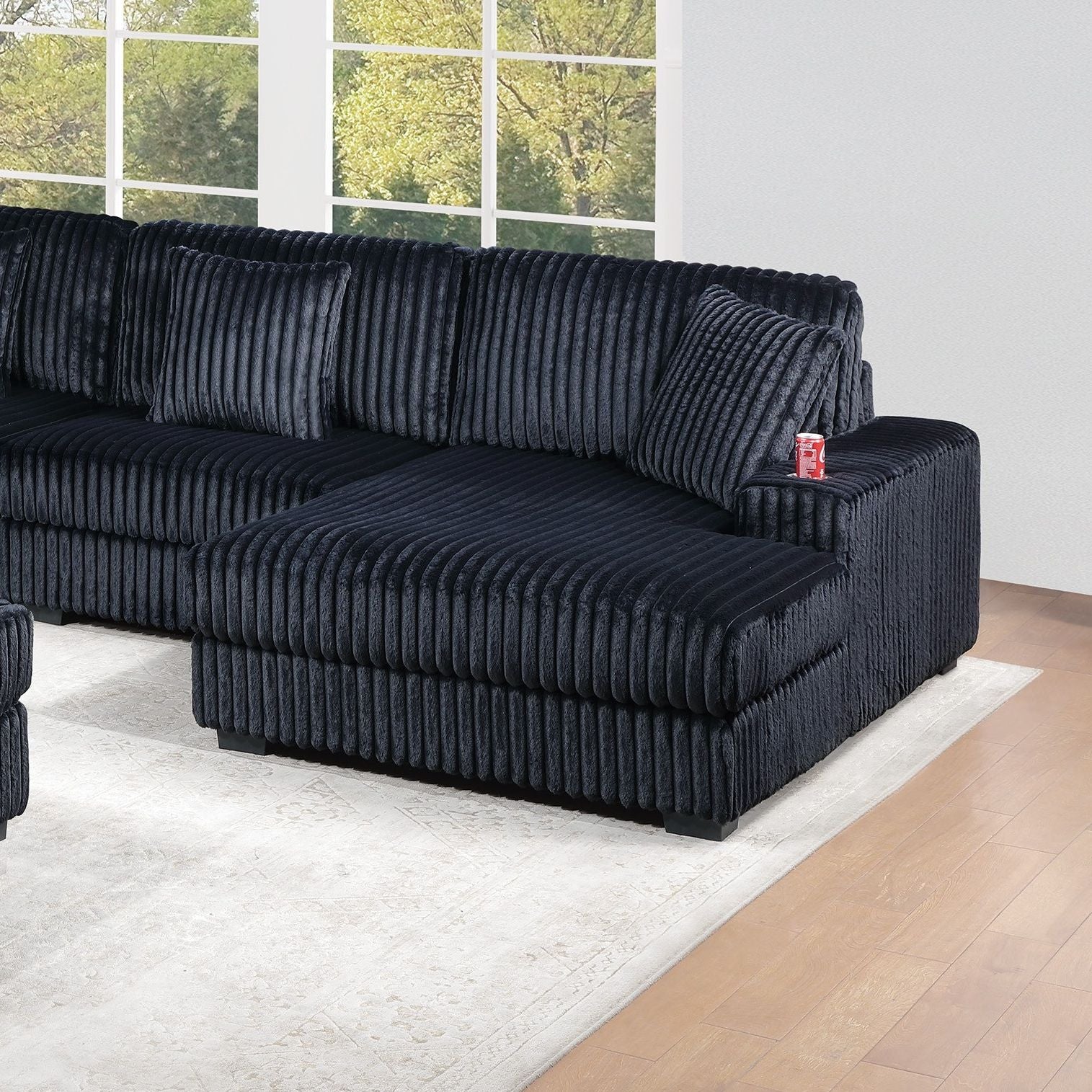 Contemporary Style Modular Sectional Sofa Set With USB, Cup Holder