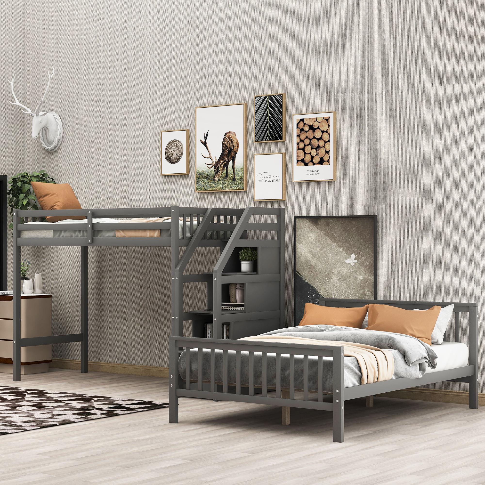 Loft Bed With Staircase And Storage