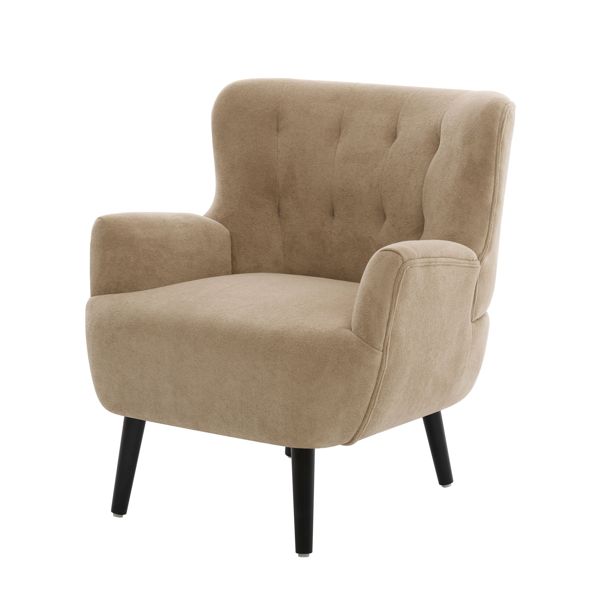 Armchair With Round Arm - Brown