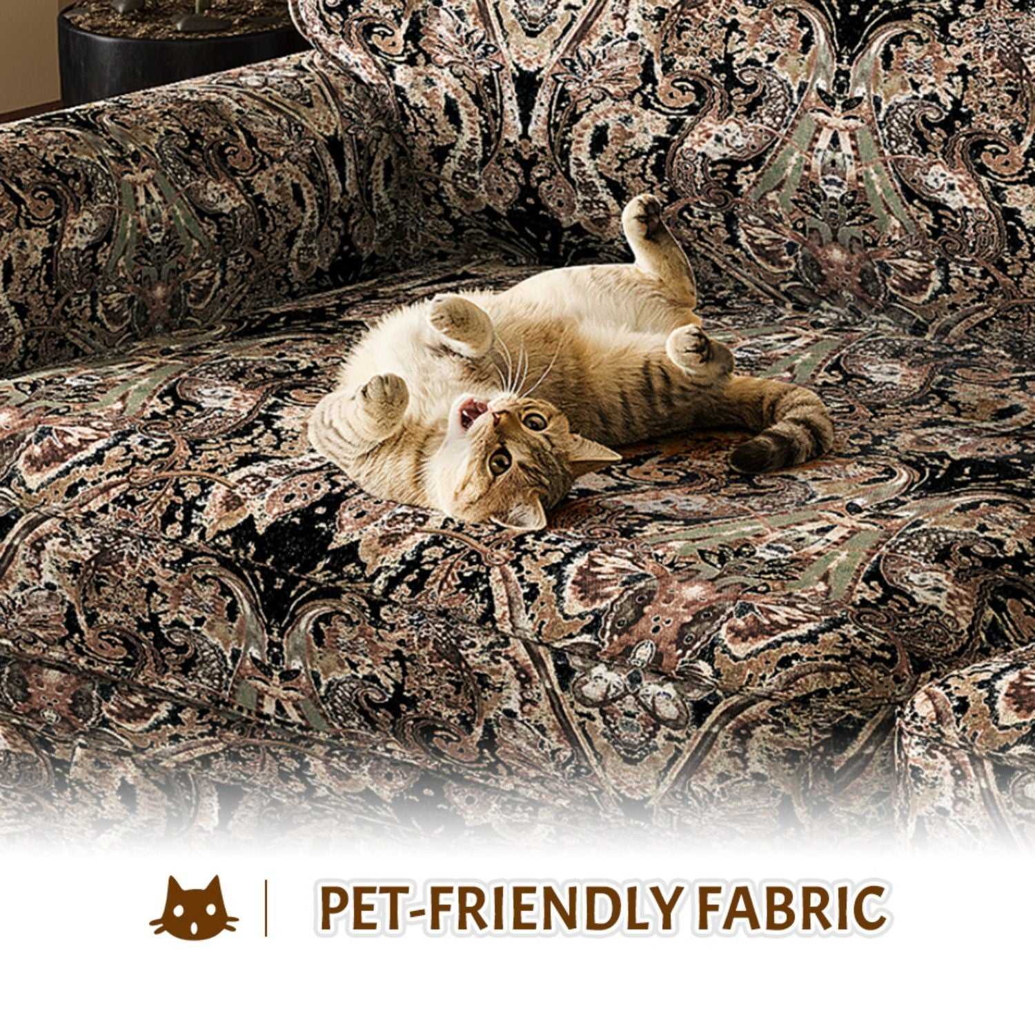 Luxuriously Comfortable Cloud Couch Sofa With Elegant Rolled Arms & Pleated Skirt Design
