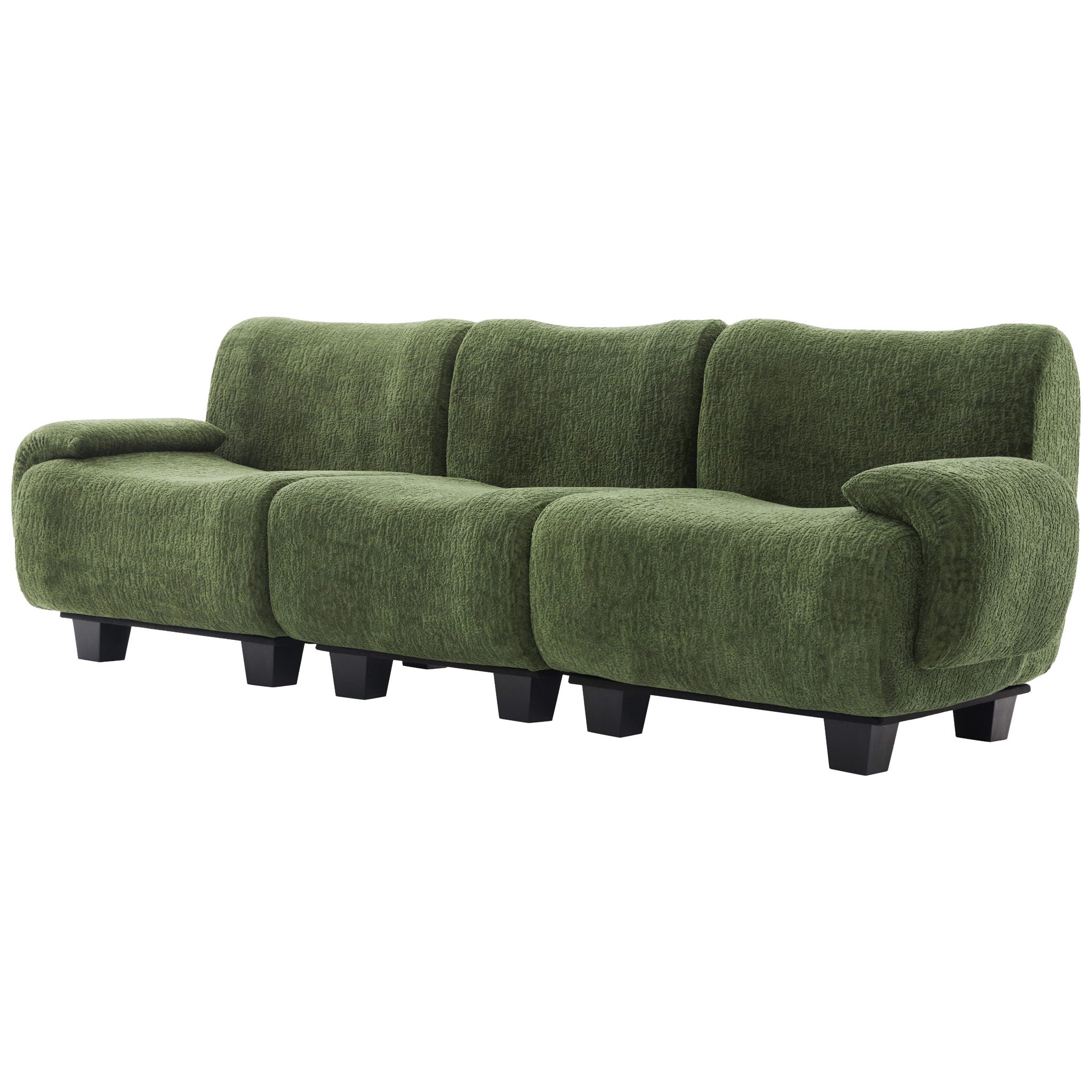 3 Seater Sofa Couch With Curved Armrests