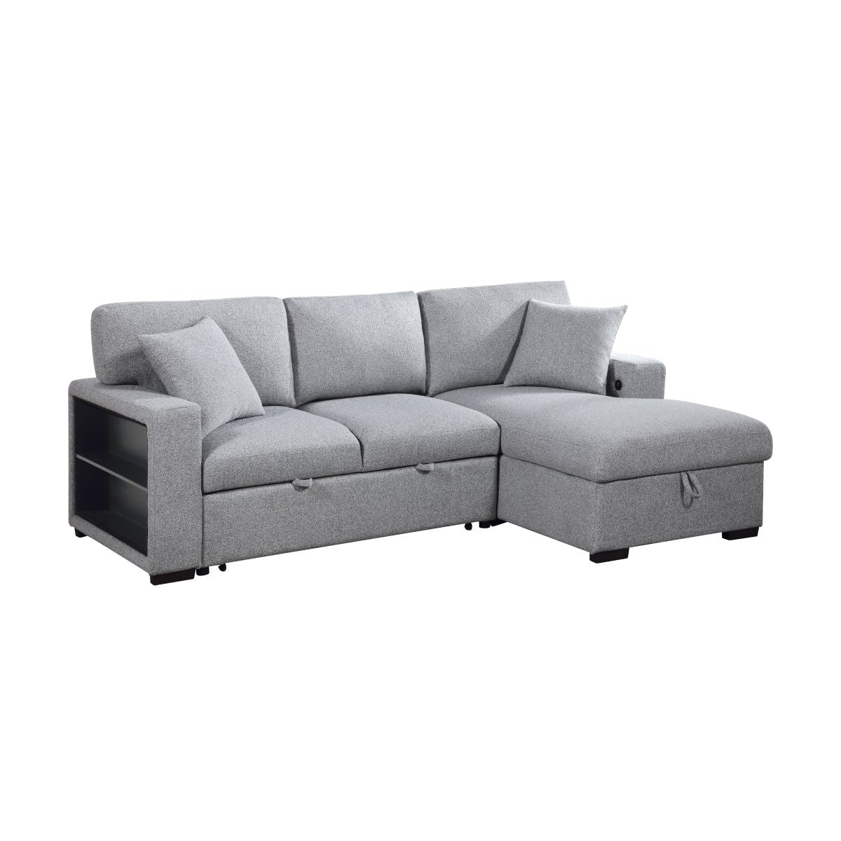 Pompano - Sectional With Chaise, Pull-Out Bed And Hidden Storage, Charging Ports