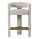 Modrest Adam - Modern Beige Fabric + Brass Counter Chair