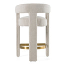 Modrest Adam - Modern Beige Fabric + Brass Counter Chair