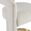 Modrest Adam - Modern Beige Fabric + Brass Counter Chair