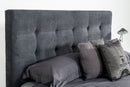 Modrest Addison Mid-Century Modern Grey Fabric & Walnut Bed
