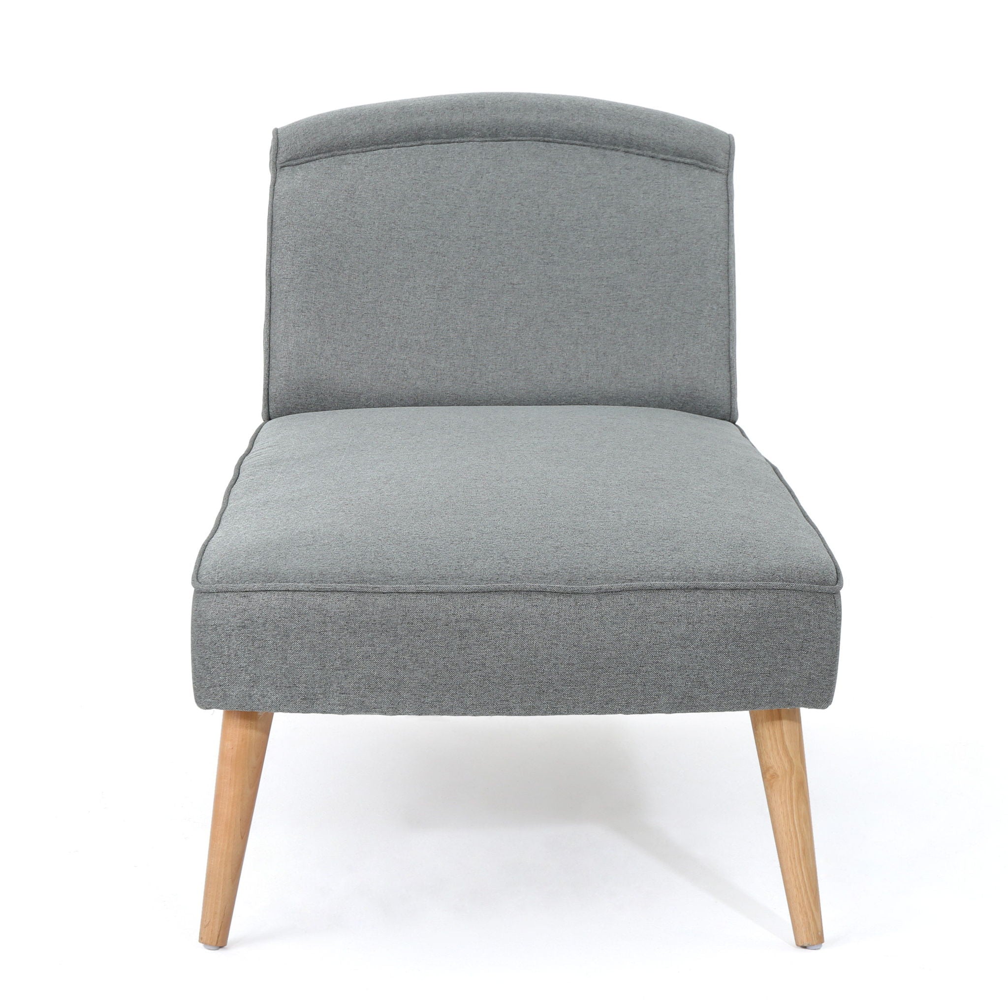 Fabric Chaise Lounge With Rubberwood Frame - Slate