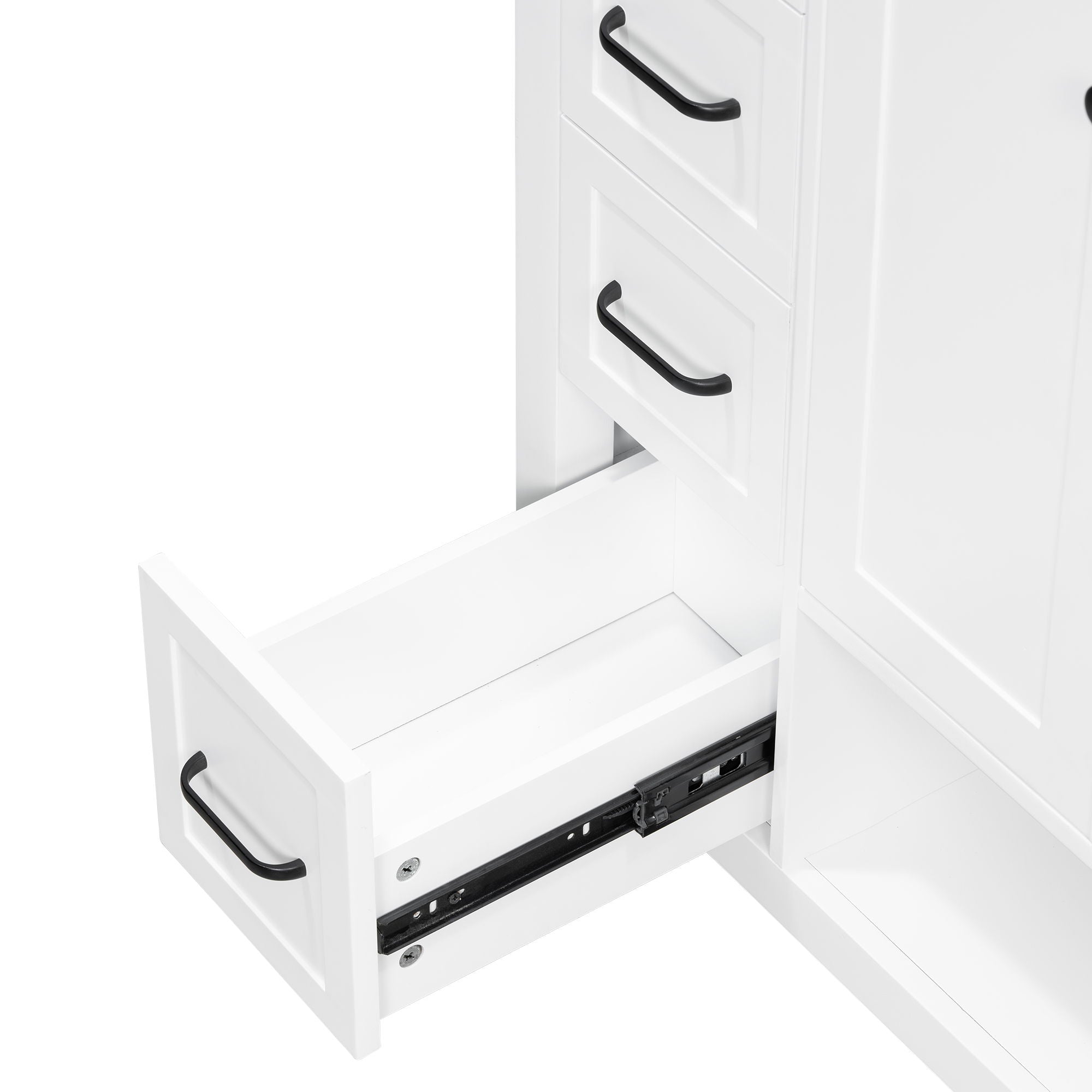 Bathroom Vanity With Sink Top, Bathroom Vanity Cabinet With 2 Doors And 2 Drawers, Open Shelf