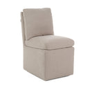 Modrest Adrian - Modern Beige Fabric Dining Chair w/ Castor Wheels
