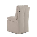 Modrest Adrian - Modern Beige Fabric Dining Chair w/ Castor Wheels