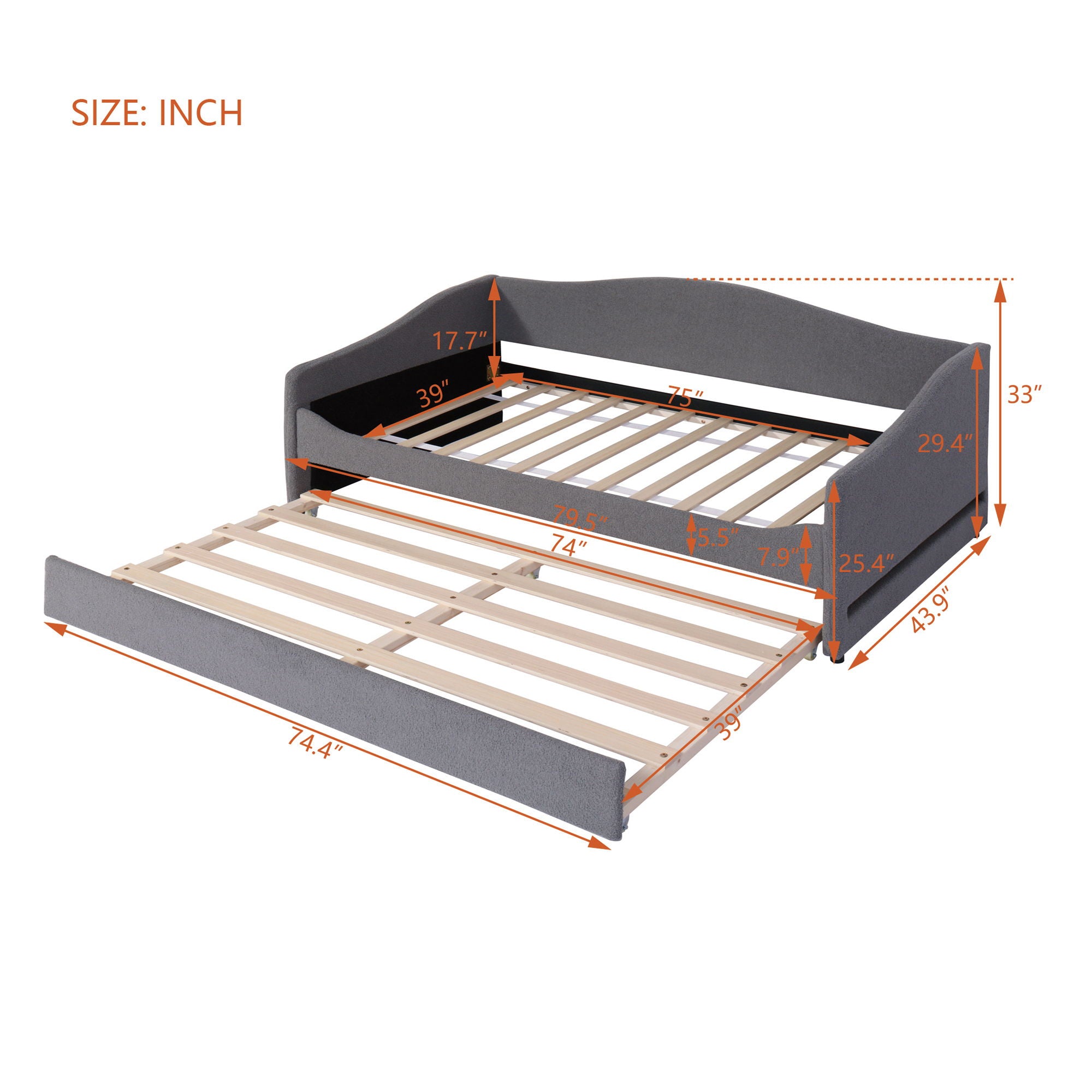 Design Upholstered Daybed With Light And Trundle