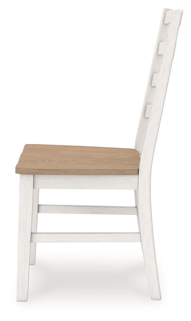 Purlaney - Dining Room Side Chair (Set of 2) - Antique White / Natural