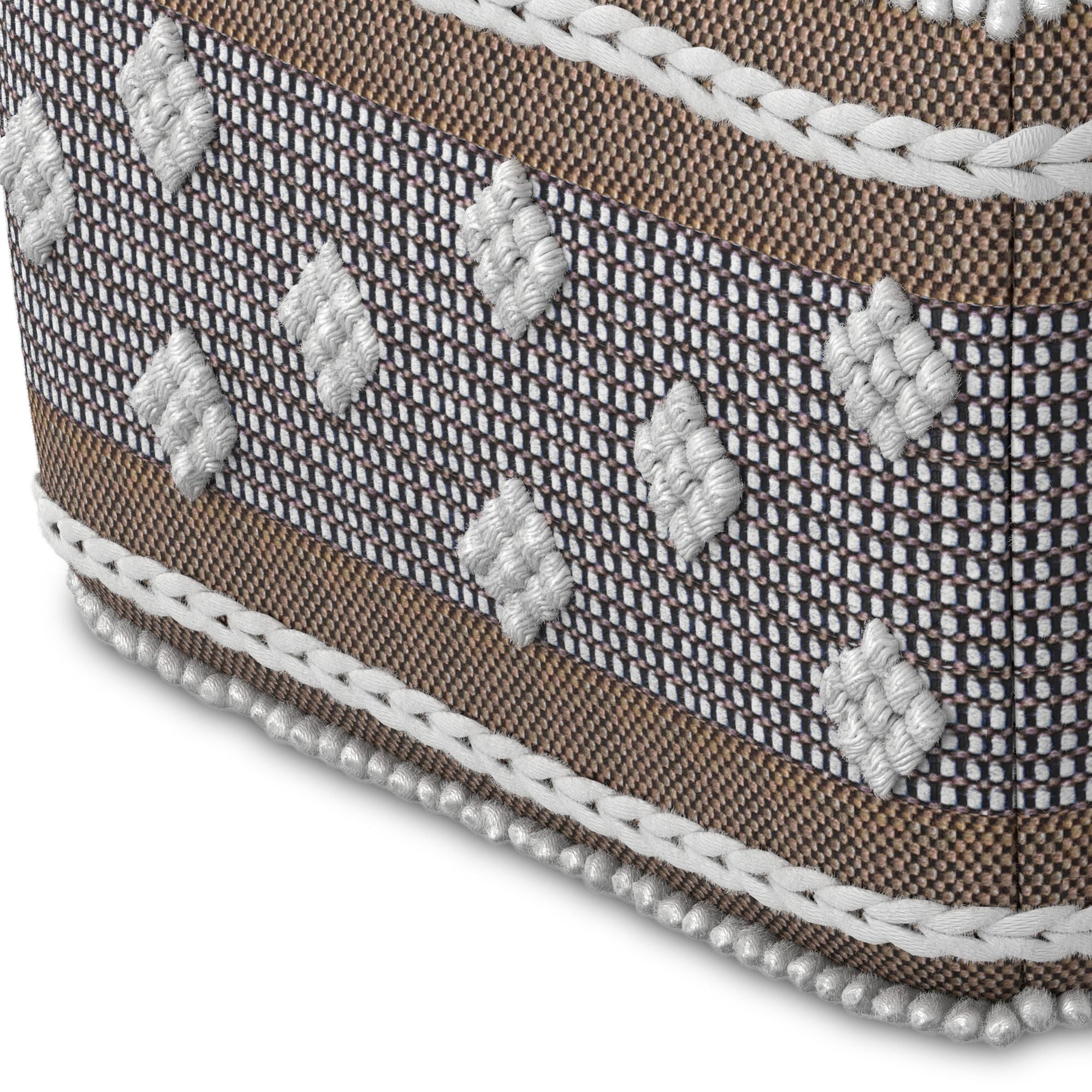 Mapleton - Outdoor / Indoor Pouf - Beige Gray / White