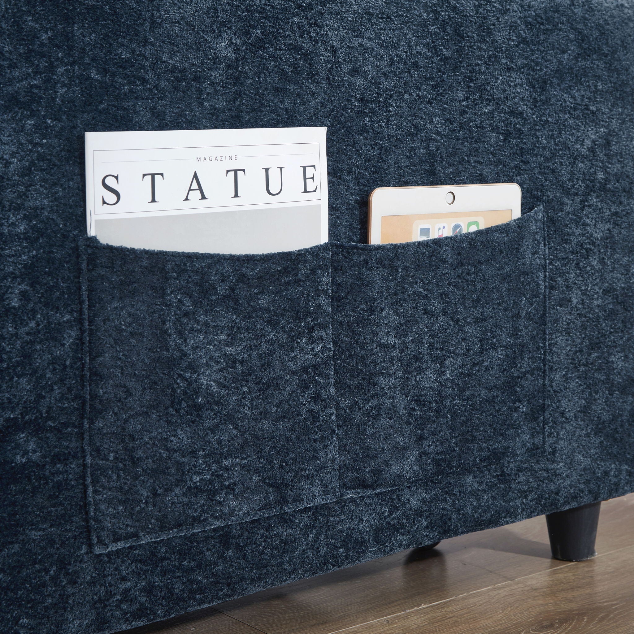 Pull Out Sofa Bed With Adjustable 3 Position Backrest, USB Charging Ports, Side Pockets