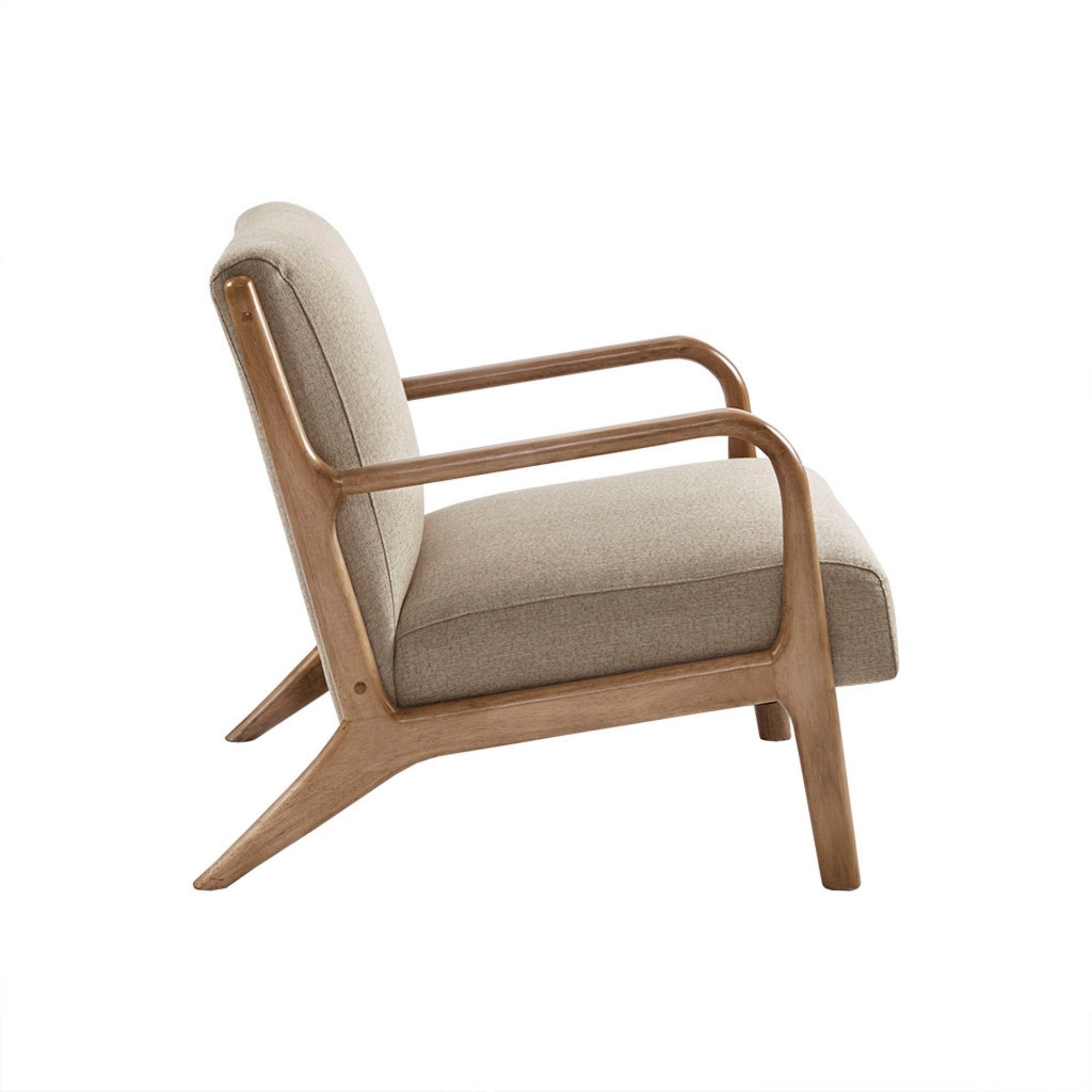 Mid-Century Style Lounge Chair With Upholstered Seat