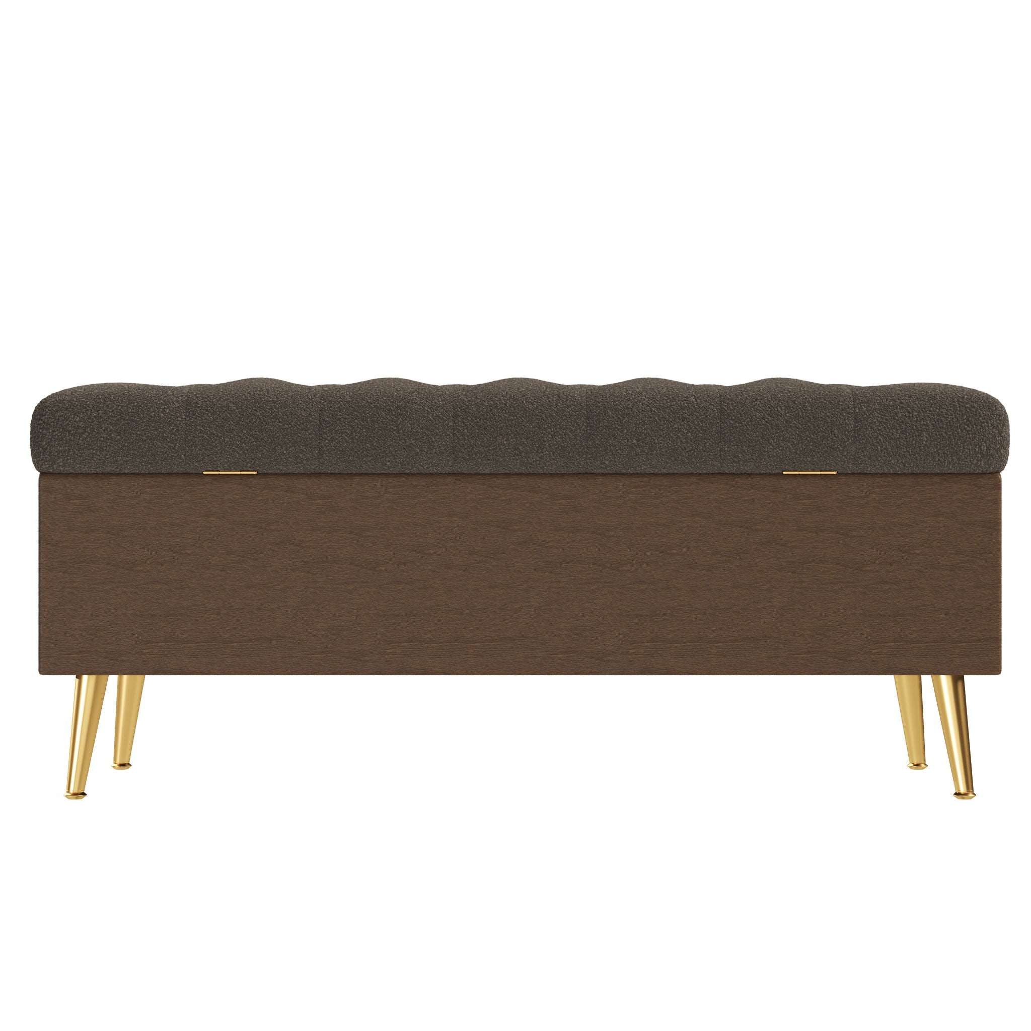 Modern Tufted Storage Ottoman Bench With Metal Legs