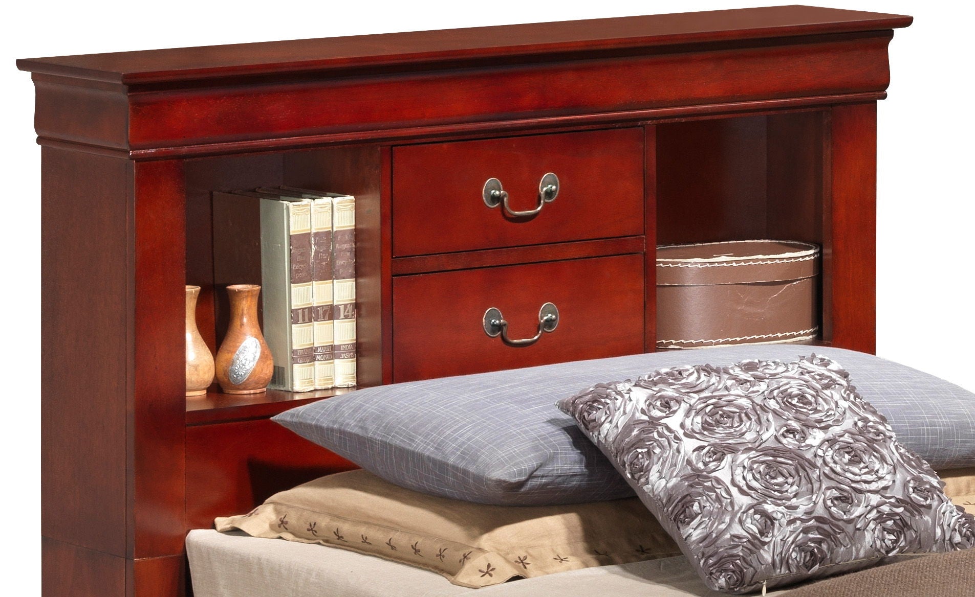 Traditional Style Bookcase Storage Bed