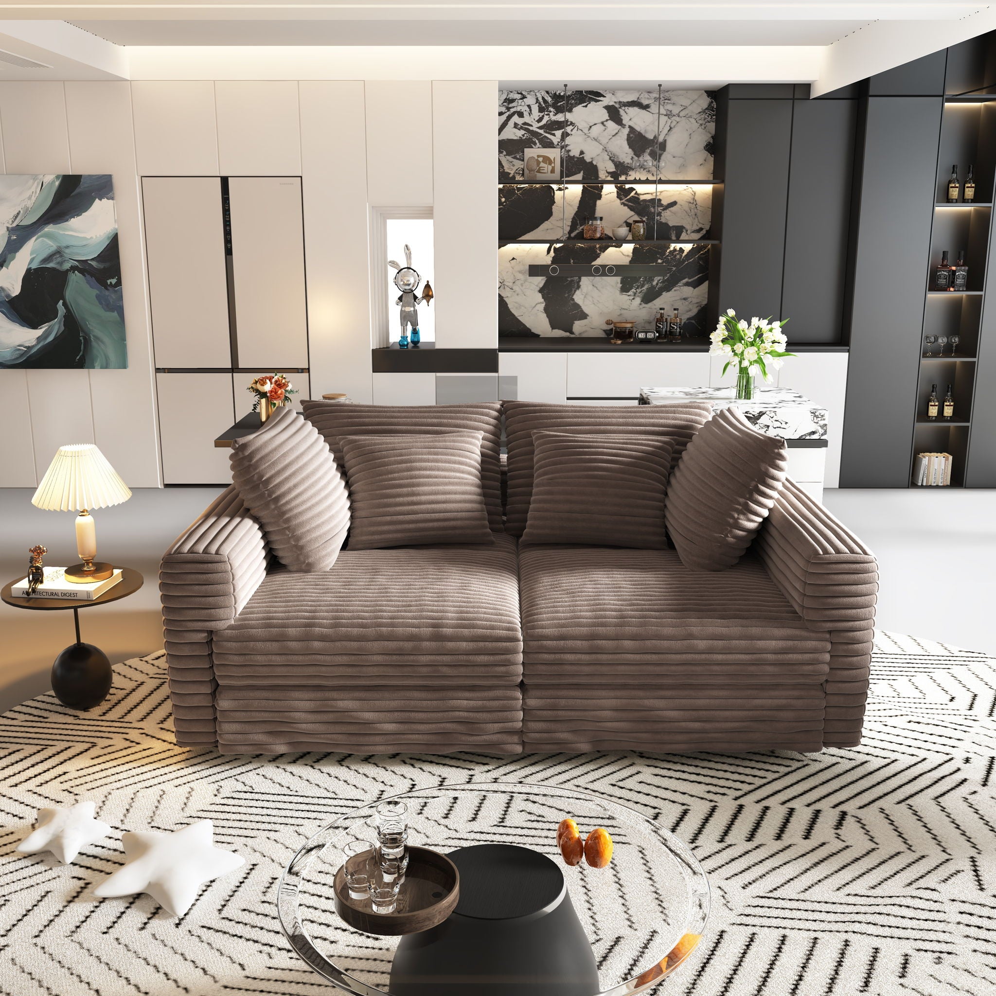 Modern Comfy Upholstered Sofa Cloud Couch & Deep Seat Couches